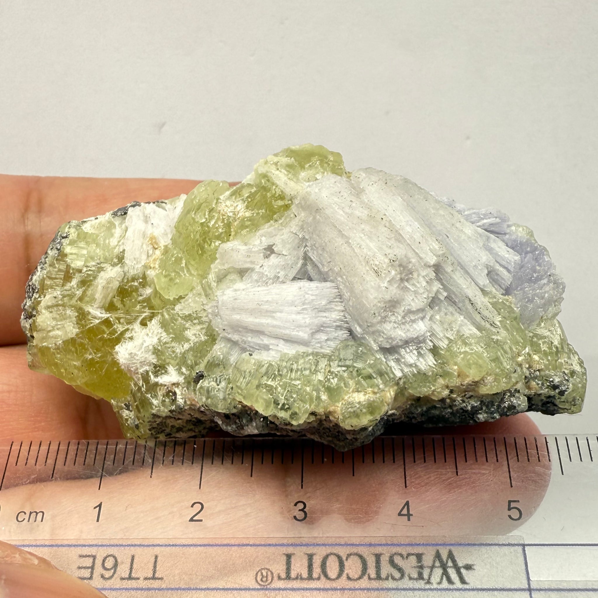 Prehnite with Tanzanite Crystal, 244.52ct Tanzania, Untreated Unheated