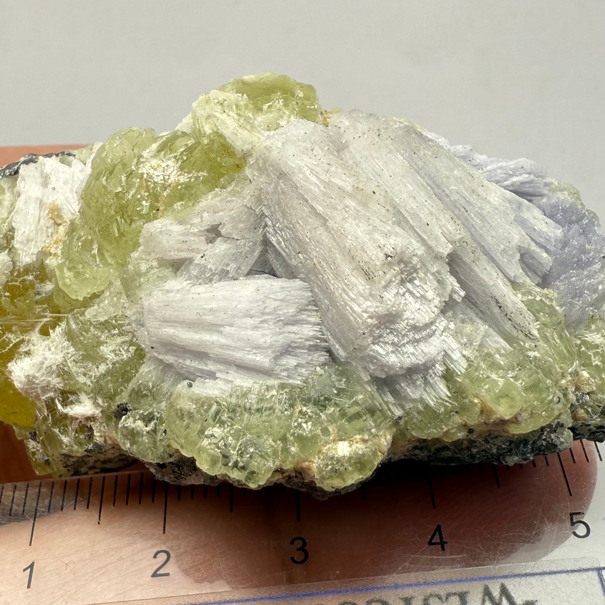 Prehnite with Tanzanite Crystal, 244.52ct Tanzania, Untreated Unheated
