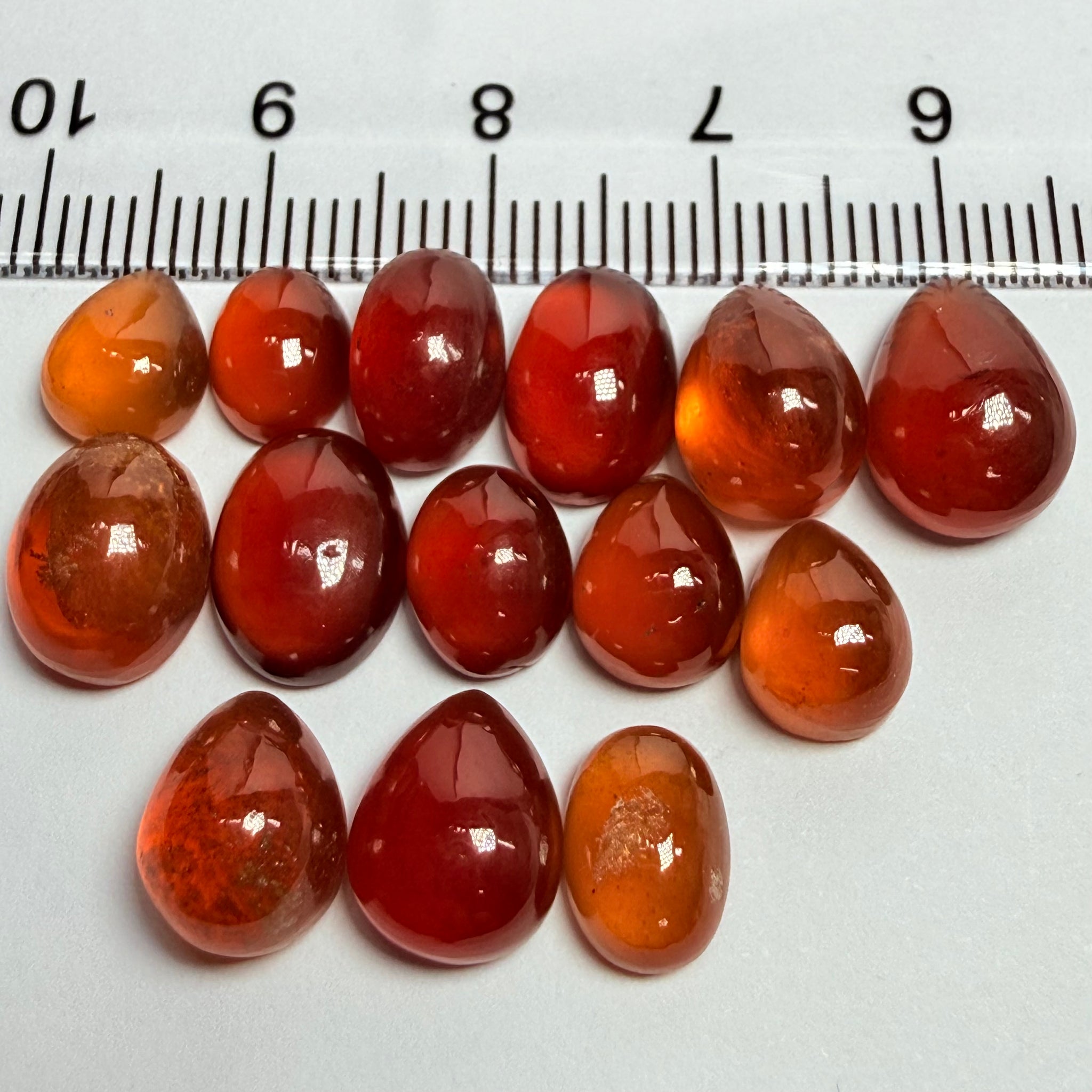Hessonite Garnet Cabochon Lot, 46.93ct, Tanzania, Untreated Unheated, 1.77ct-4.93ct, 14pcs, 3.35ct average