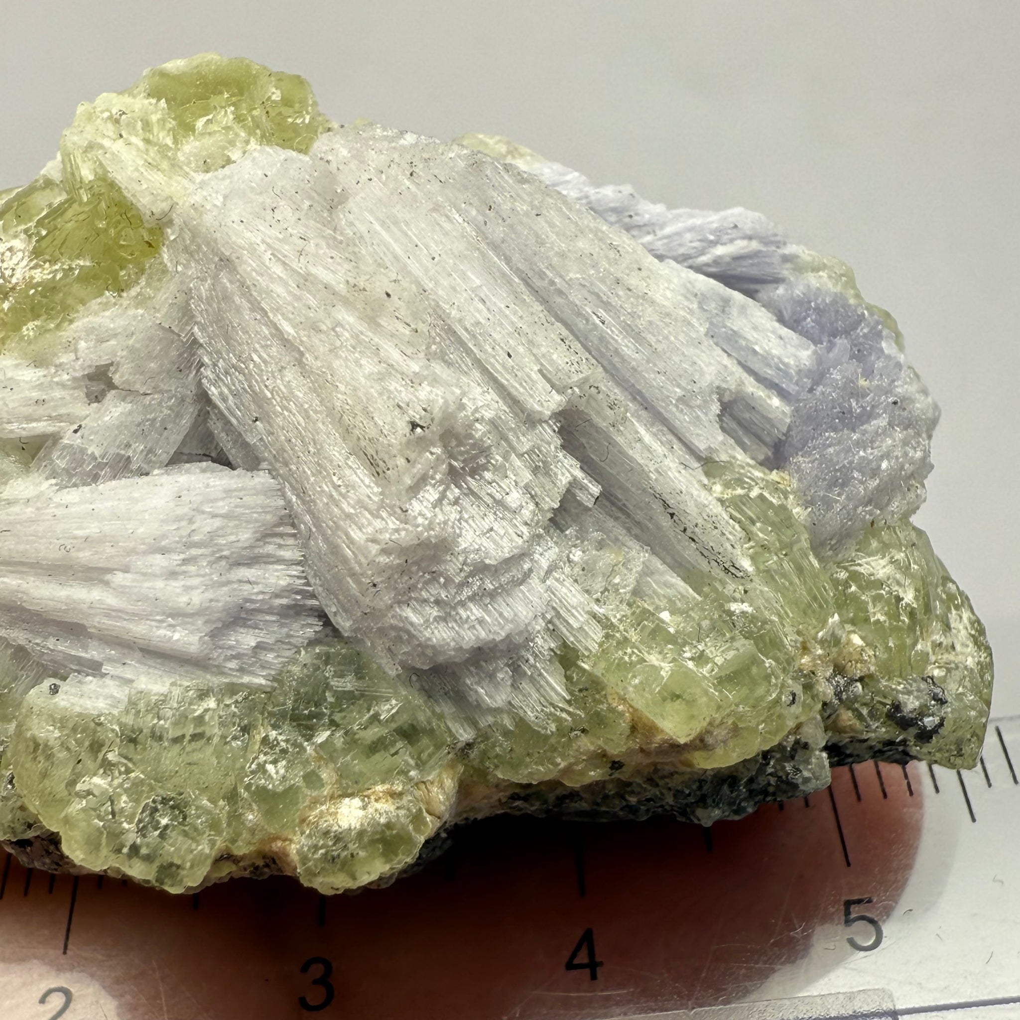 Prehnite with Tanzanite Crystal, 244.52ct Tanzania, Untreated Unheated