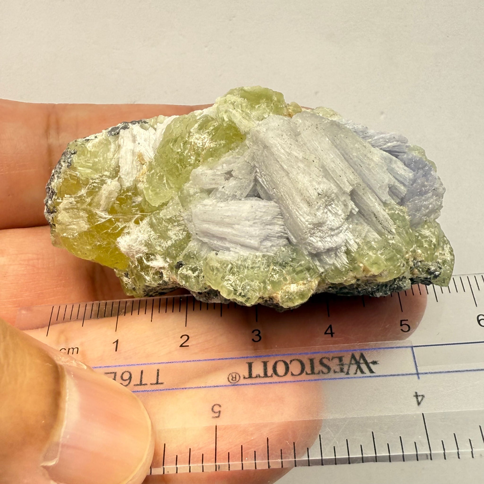 Prehnite with Tanzanite Crystal, 244.52ct Tanzania, Untreated Unheated