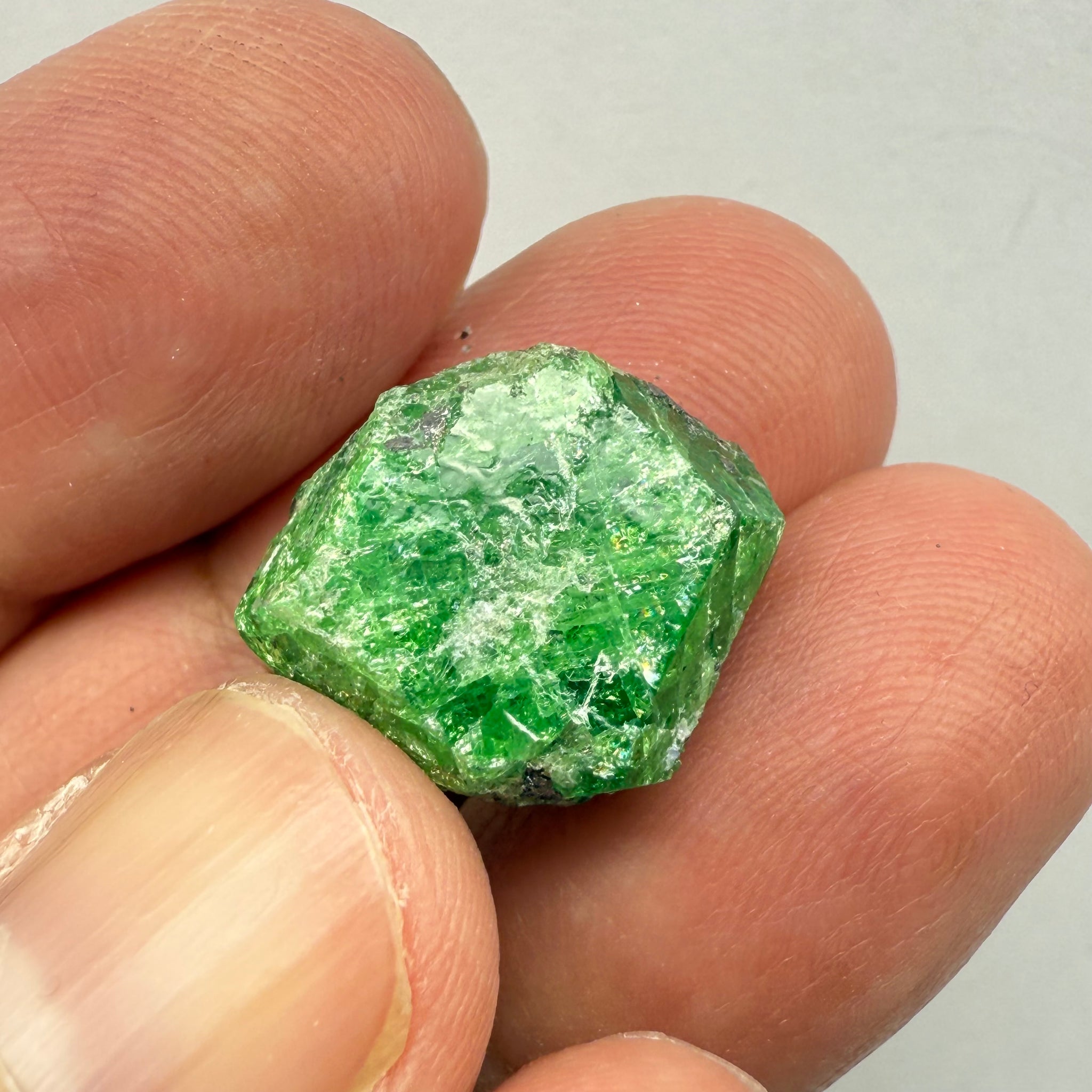 Tsavorite Garnet Crystal on Matrix, 19.97ct, Merelani, Tanzania, Untreated Unheated