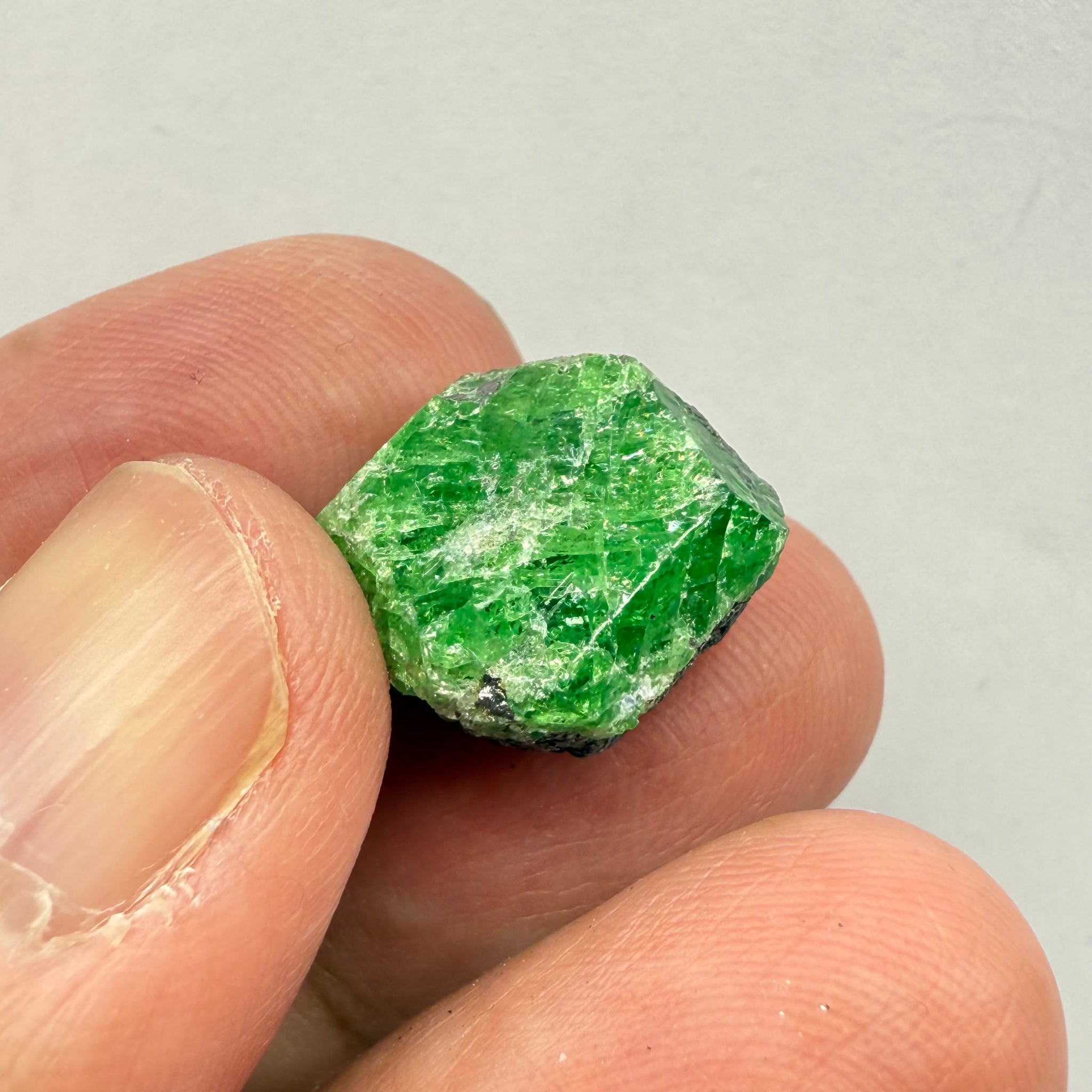 Tsavorite Garnet Crystal on Matrix, 19.97ct, Merelani, Tanzania, Untreated Unheated