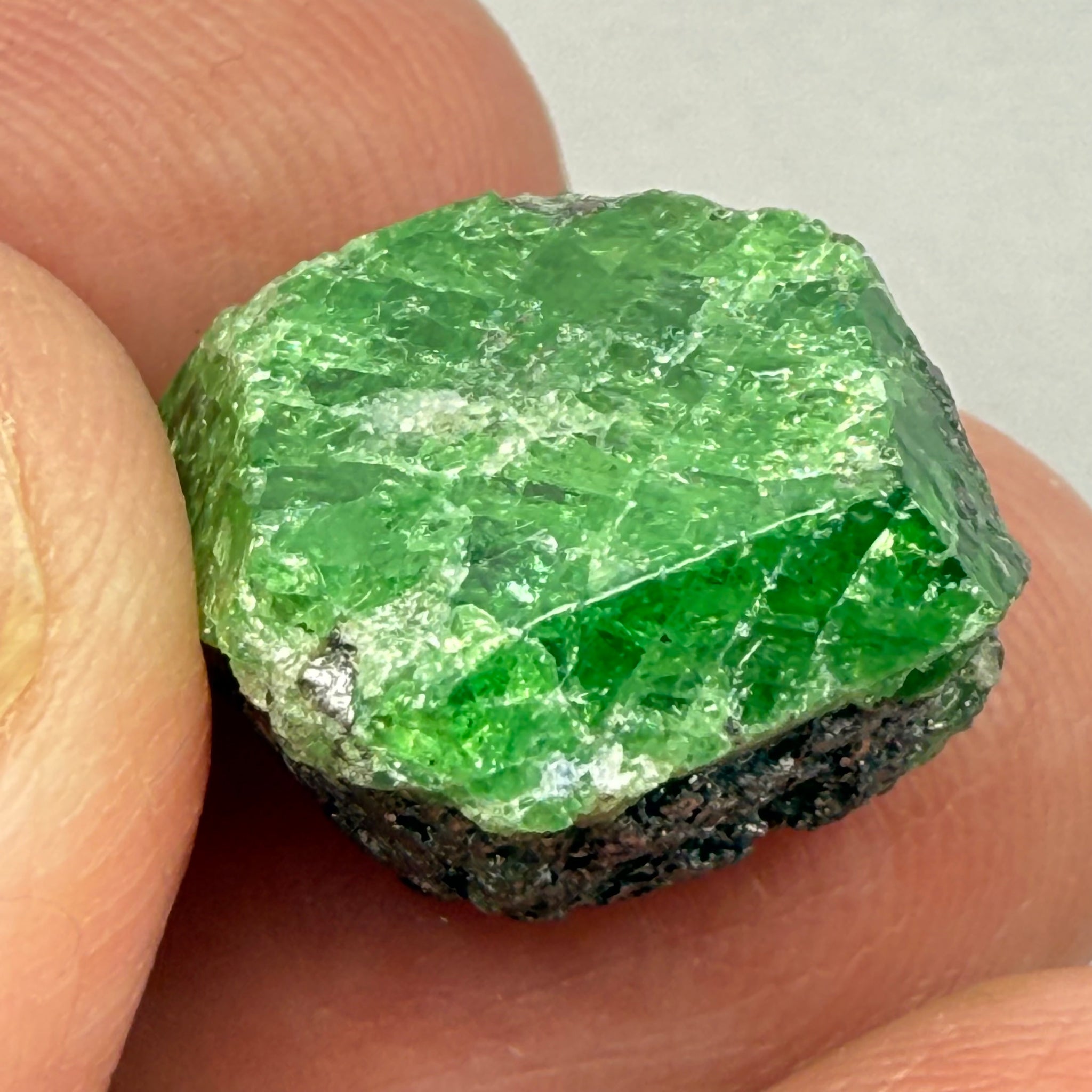 Tsavorite Garnet Crystal on Matrix, 19.97ct, Merelani, Tanzania, Untreated Unheated