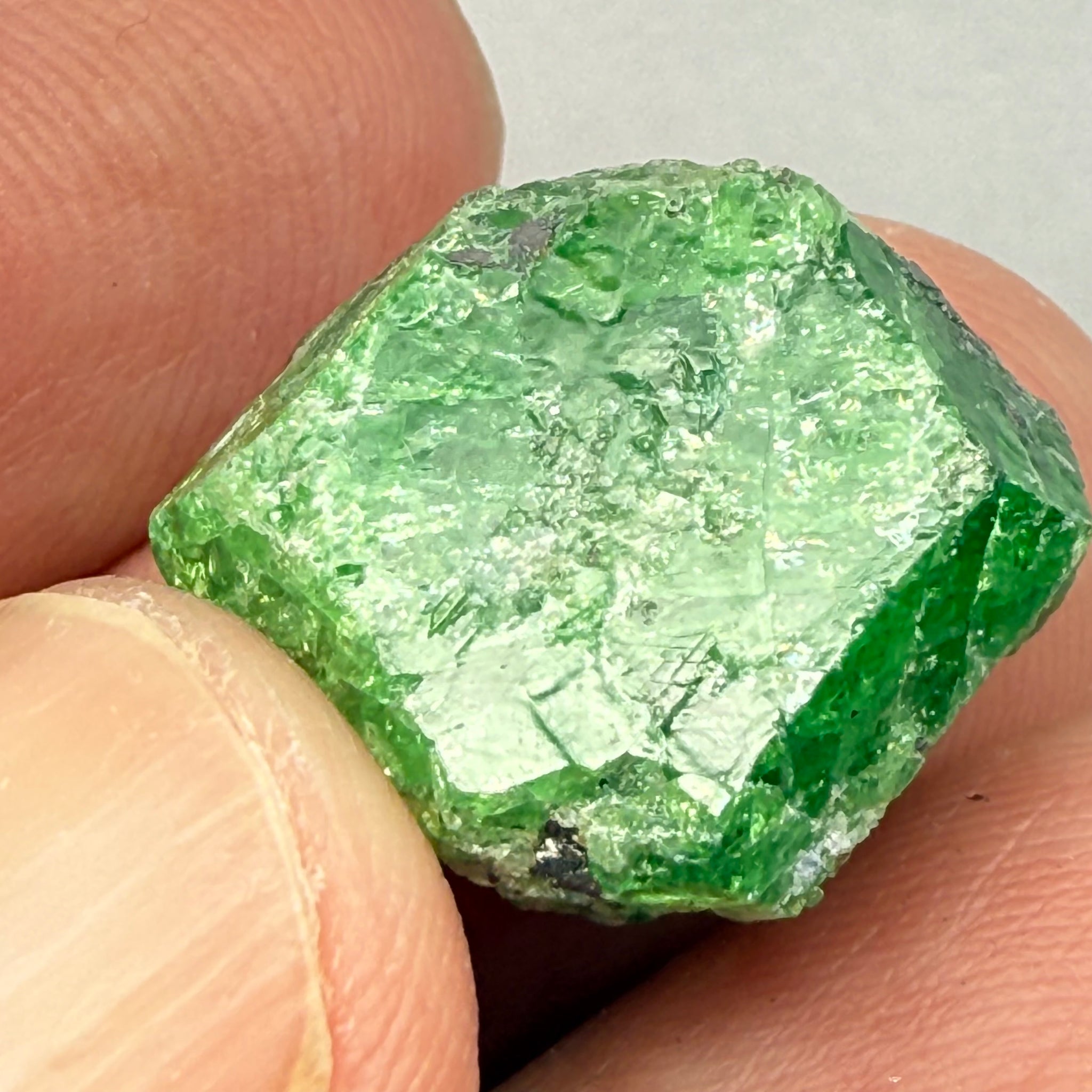 Tsavorite Garnet Crystal on Matrix, 19.97ct, Merelani, Tanzania, Untreated Unheated
