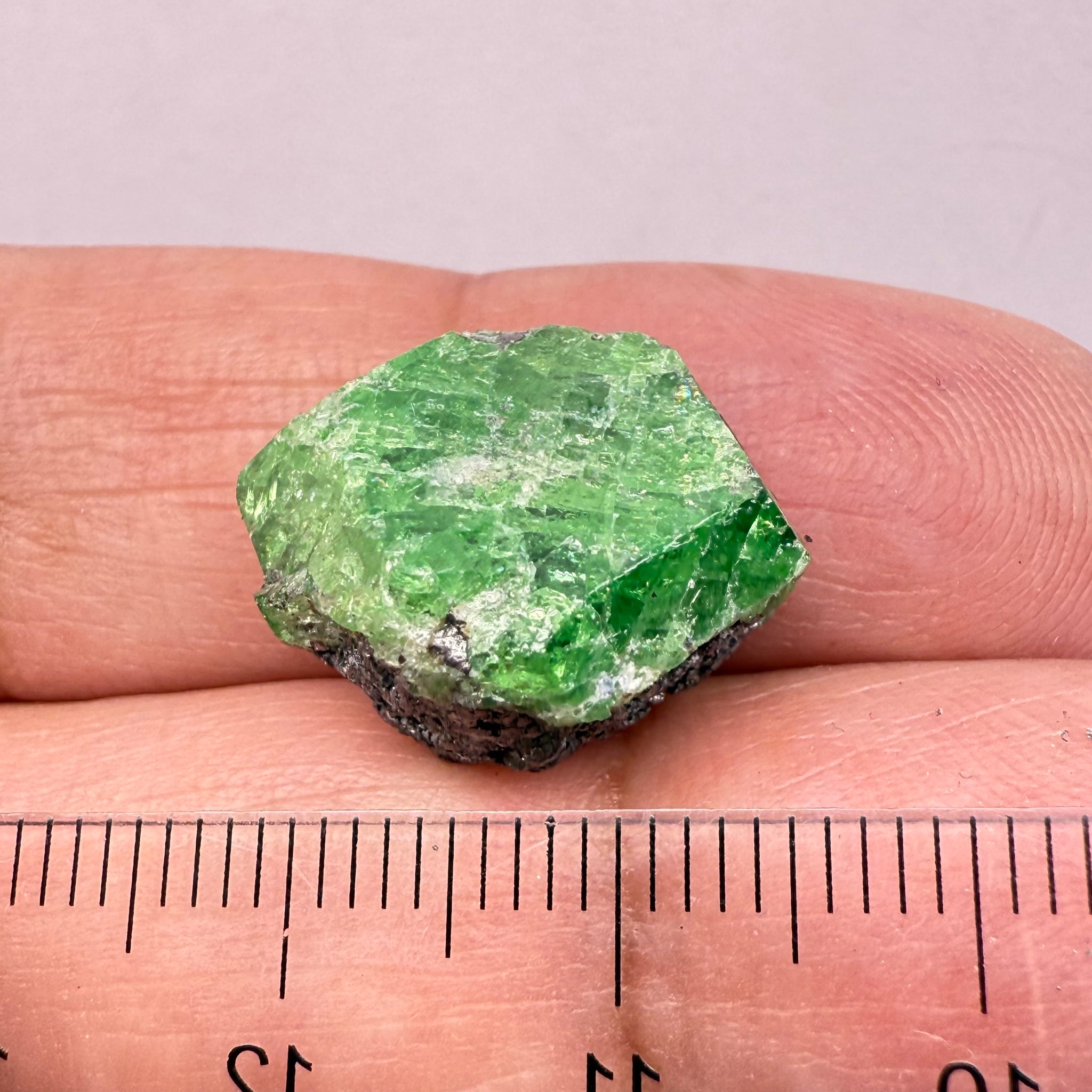 Tsavorite Garnet Crystal on Matrix, 19.97ct, Merelani, Tanzania, Untreated Unheated