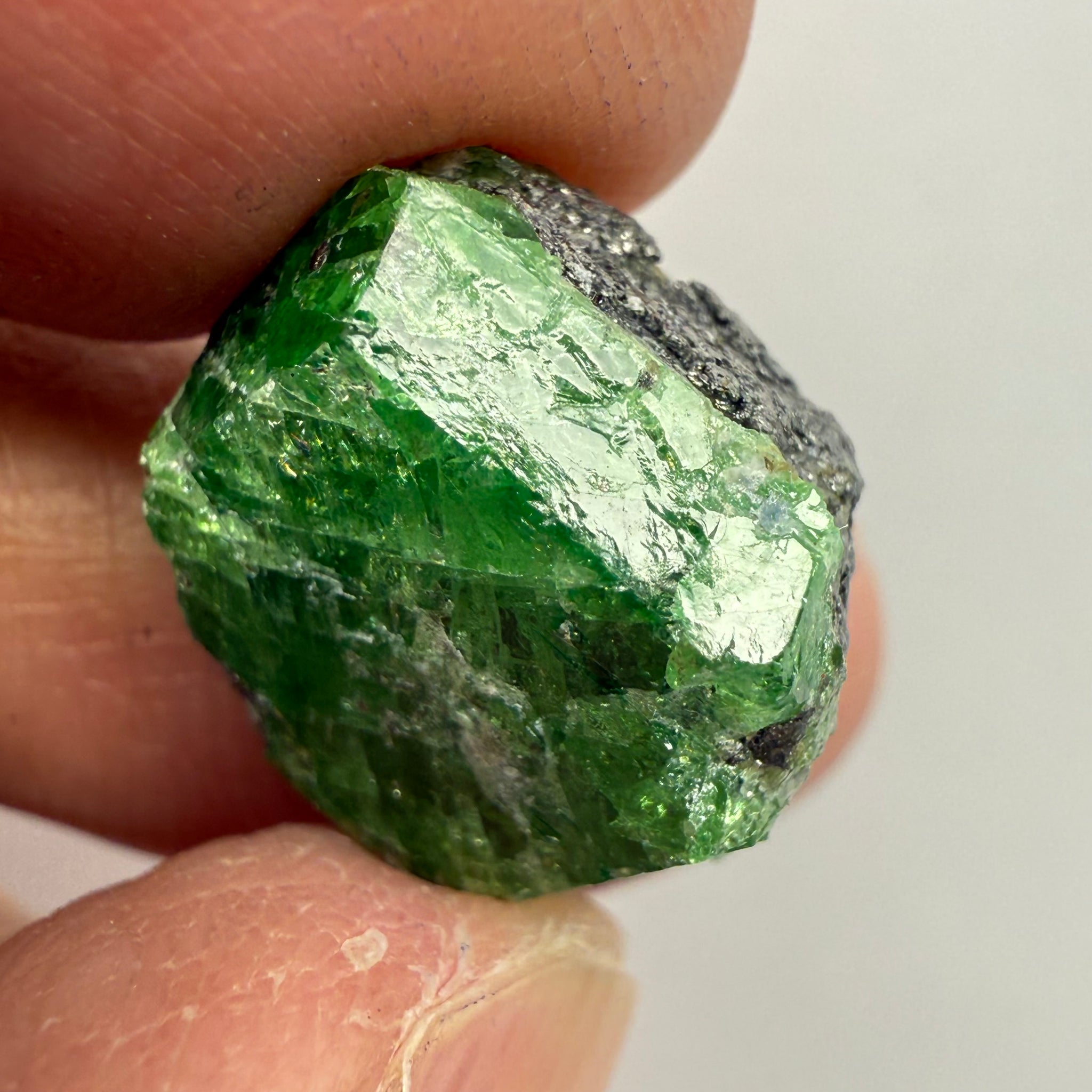 Tsavorite Garnet Crystal on Matrix, 19.97ct, Merelani, Tanzania, Untreated Unheated