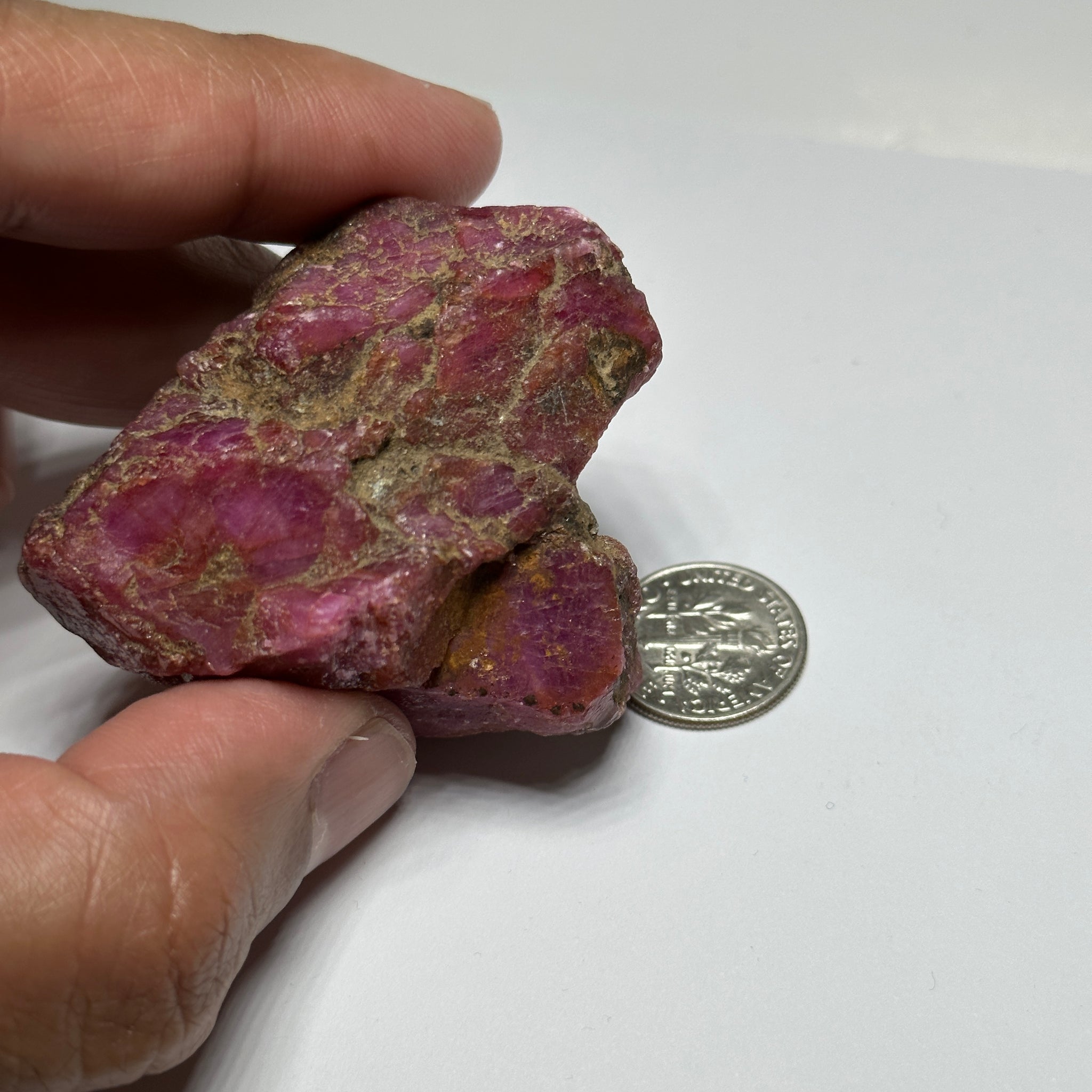 Ruby Crystal Cluster, 111gm / 555ct, Tanzania, Untreated Unheated. 53.5 x 46.9 x 32 mm