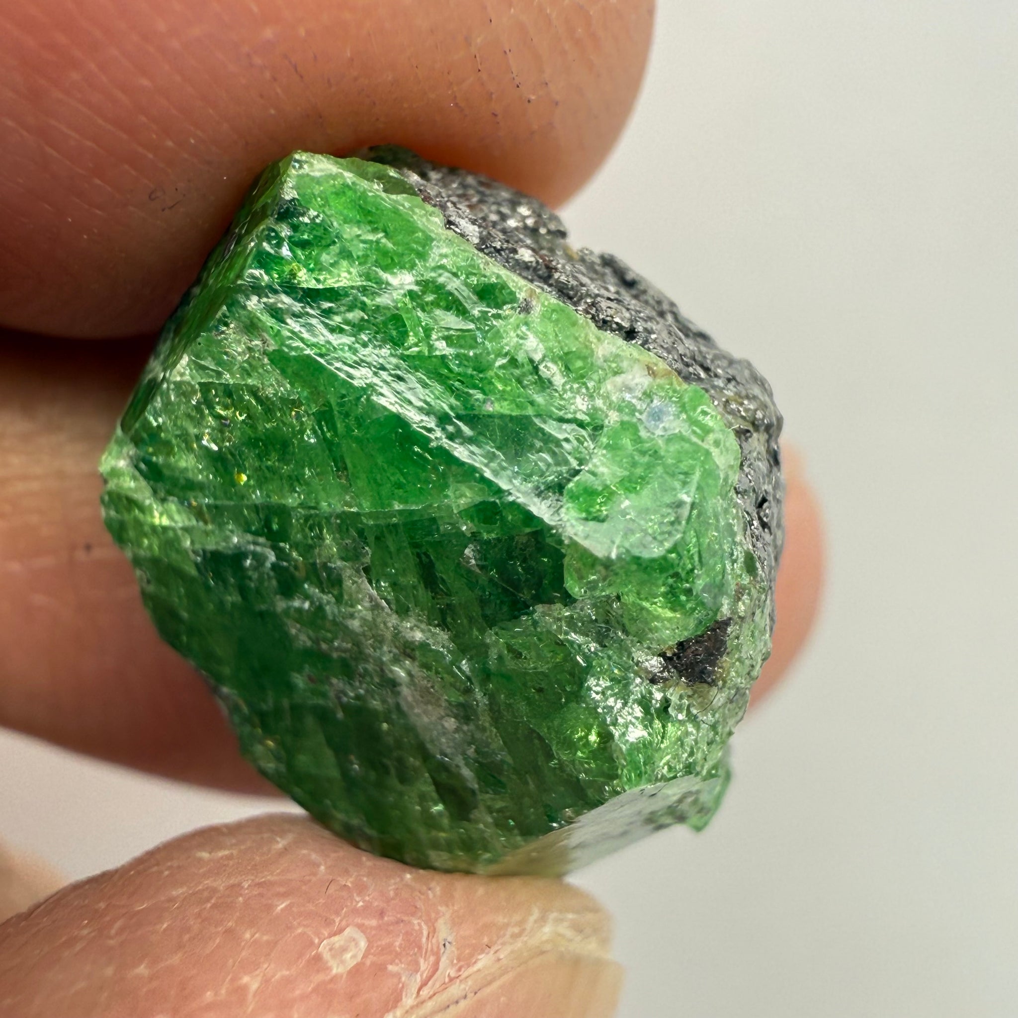 Tsavorite Garnet Crystal on Matrix, 19.97ct, Merelani, Tanzania, Untreated Unheated