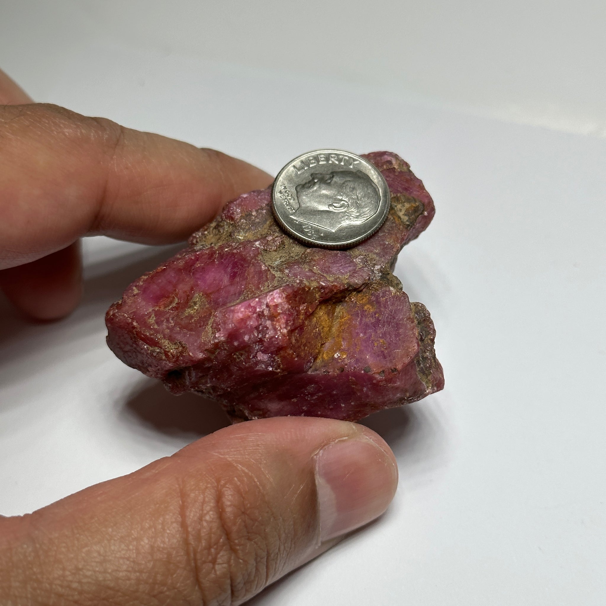 Ruby Crystal Cluster, 111gm / 555ct, Tanzania, Untreated Unheated. 53.5 x 46.9 x 32 mm