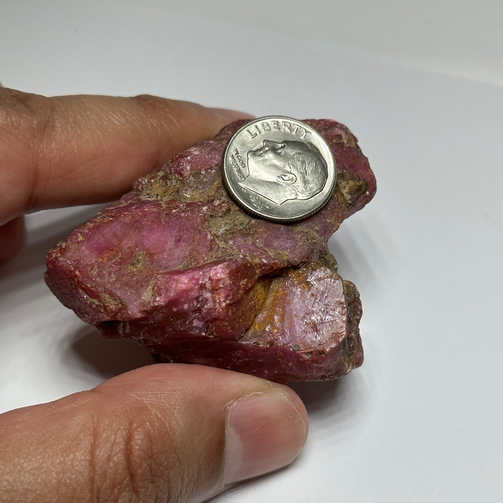 Ruby Crystal Cluster, 111gm / 555ct, Tanzania, Untreated Unheated. 53.5 x 46.9 x 32 mm