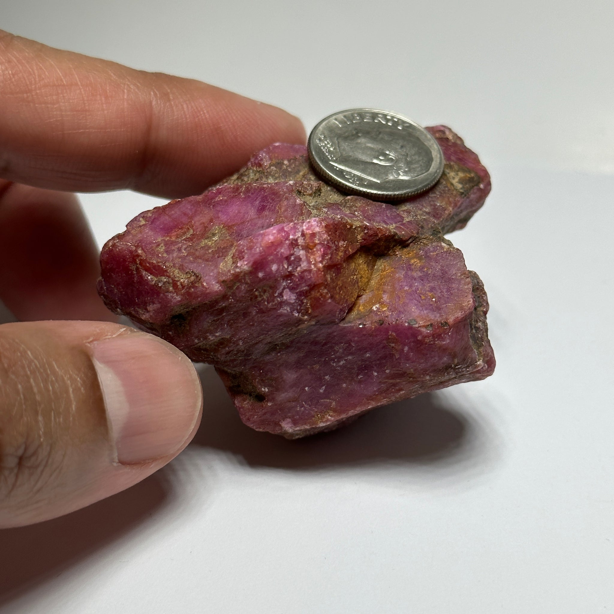 Ruby Crystal Cluster, 111gm / 555ct, Tanzania, Untreated Unheated. 53.5 x 46.9 x 32 mm