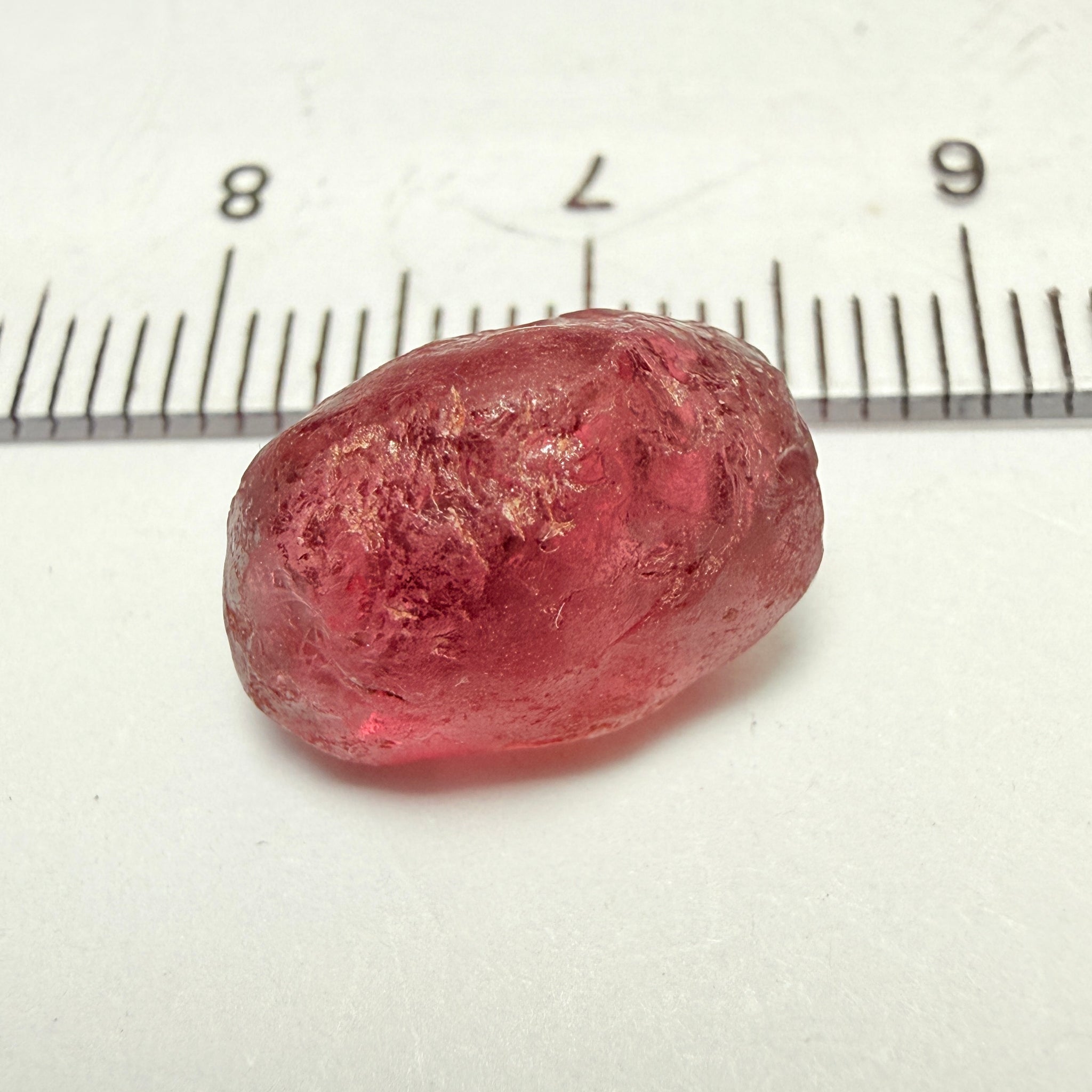 Tanzanian Garnet, 8.37ct, tiny crack on the outside with a little silk around it (the crack is circled in one of the pictures), rest vvs, Tanzania, Untreated Unheated