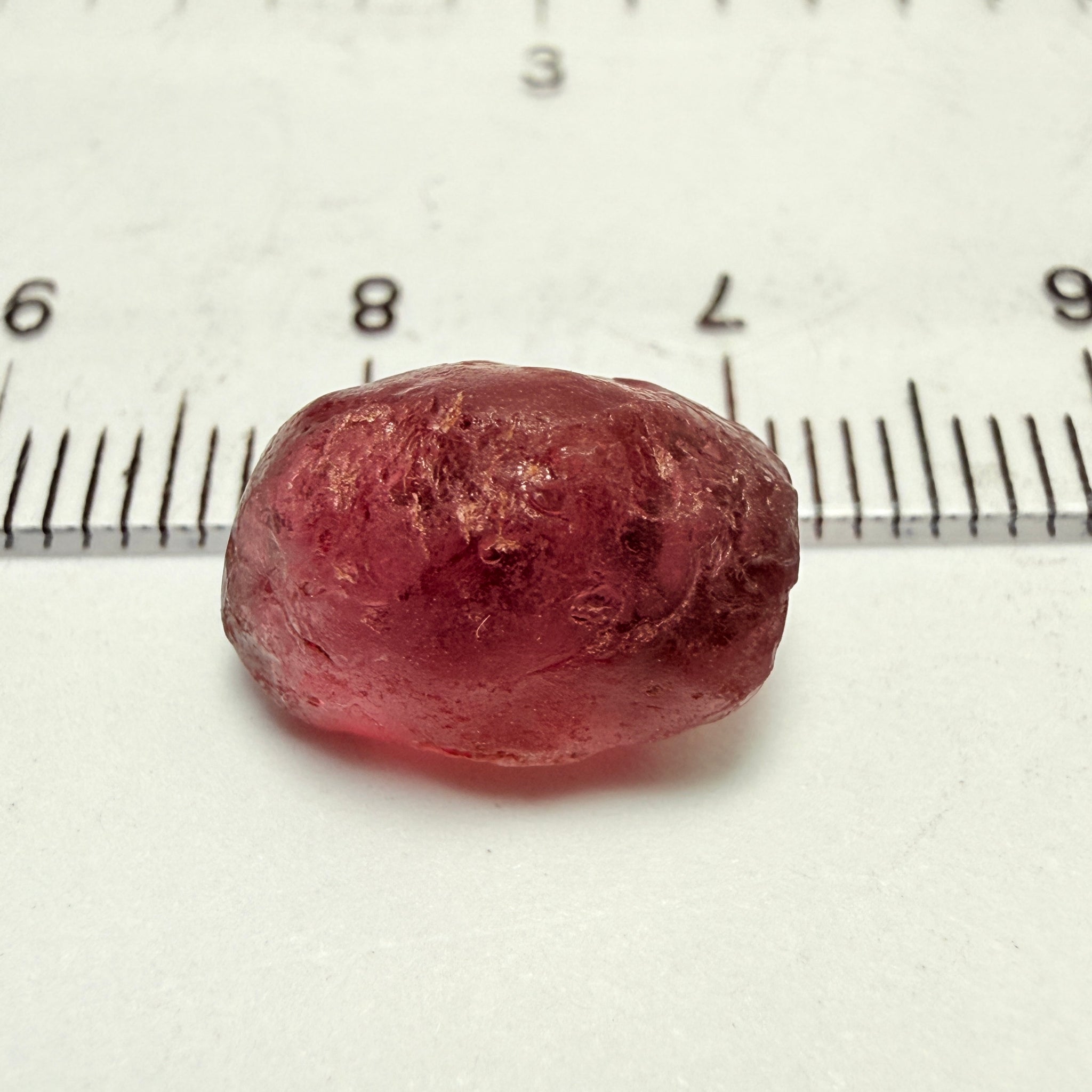 Tanzanian Garnet, 8.37ct, tiny crack on the outside with a little silk around it (the crack is circled in one of the pictures), rest vvs, Tanzania, Untreated Unheated