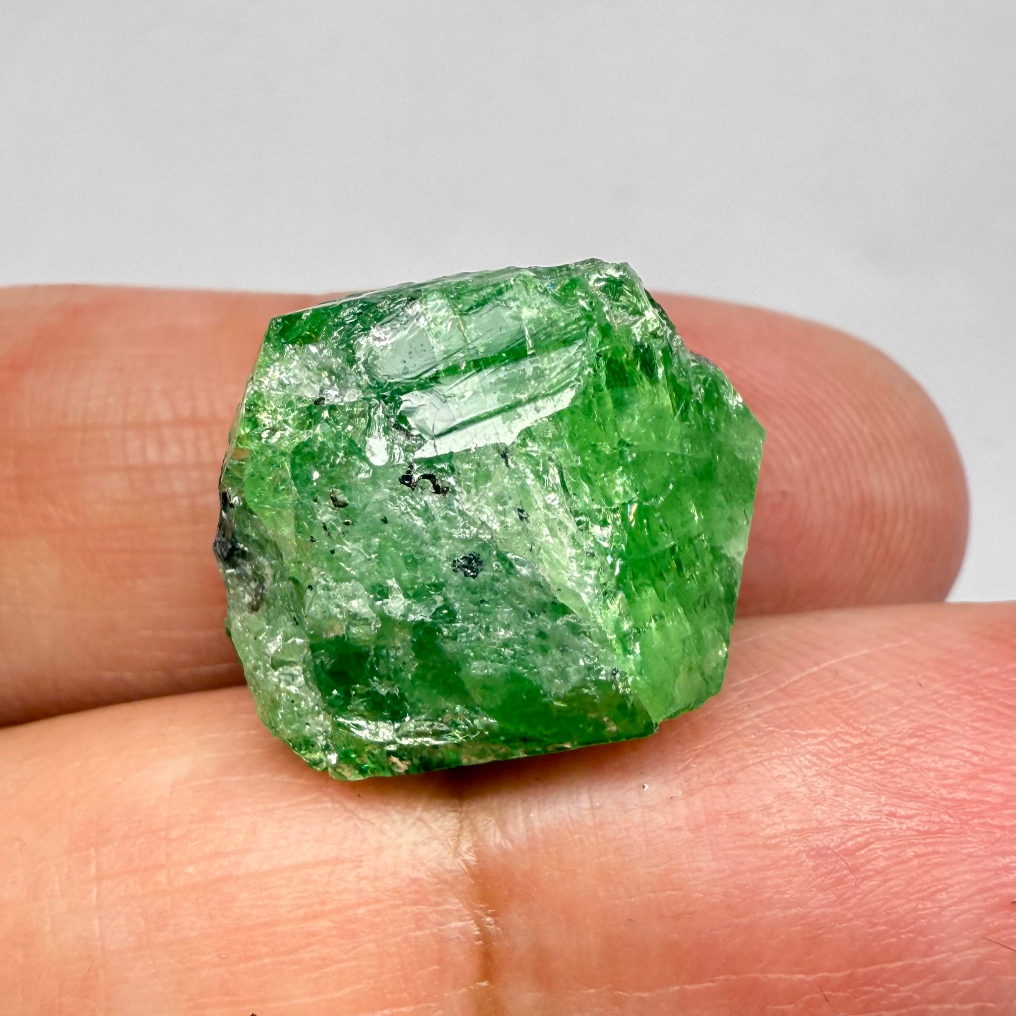 Tsavorite Garnet Crystal on Matrix, 29.48ct, Merelani, Tanzania, Untreated Unheated