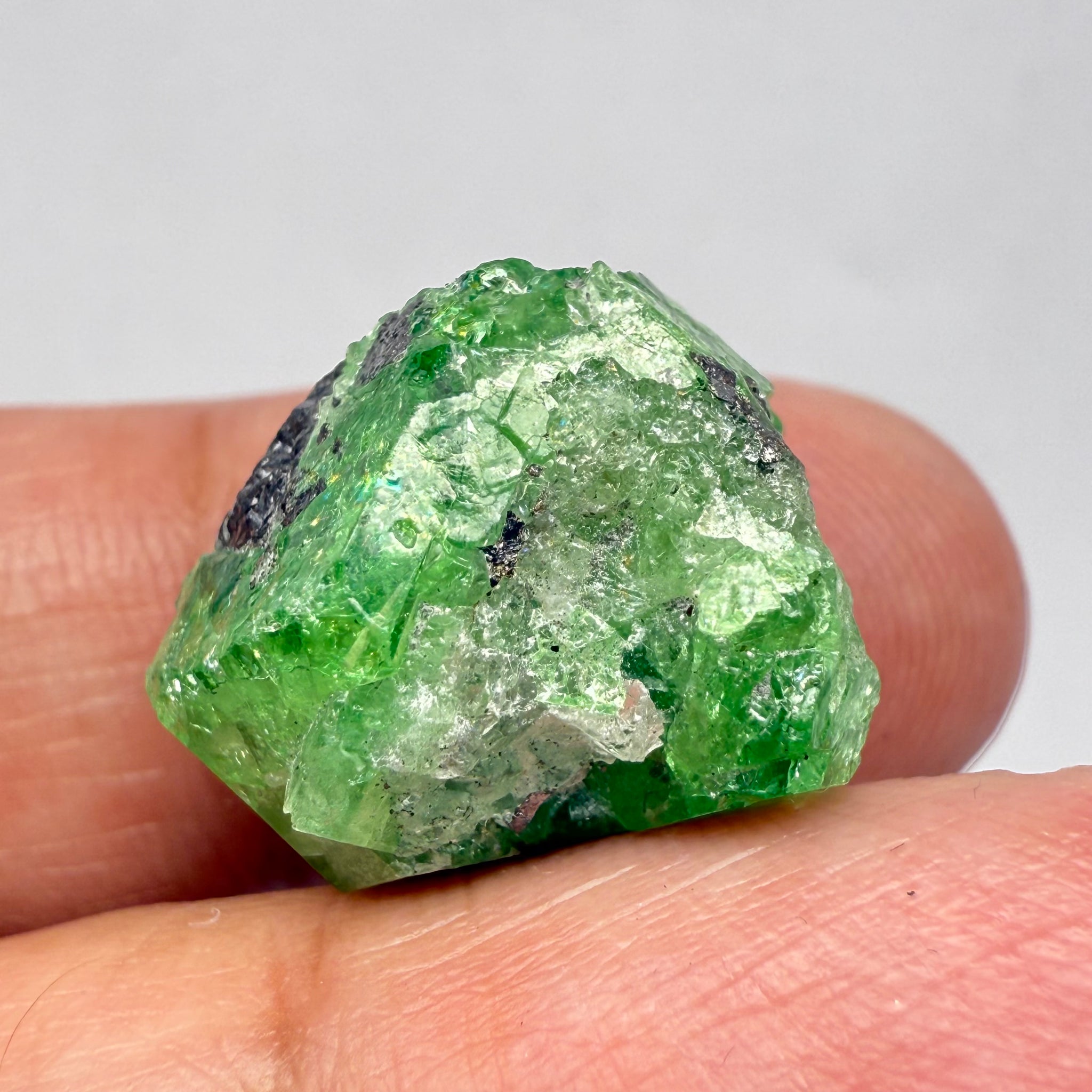 Tsavorite Garnet Crystal on Matrix, 29.48ct, Merelani, Tanzania, Untreated Unheated