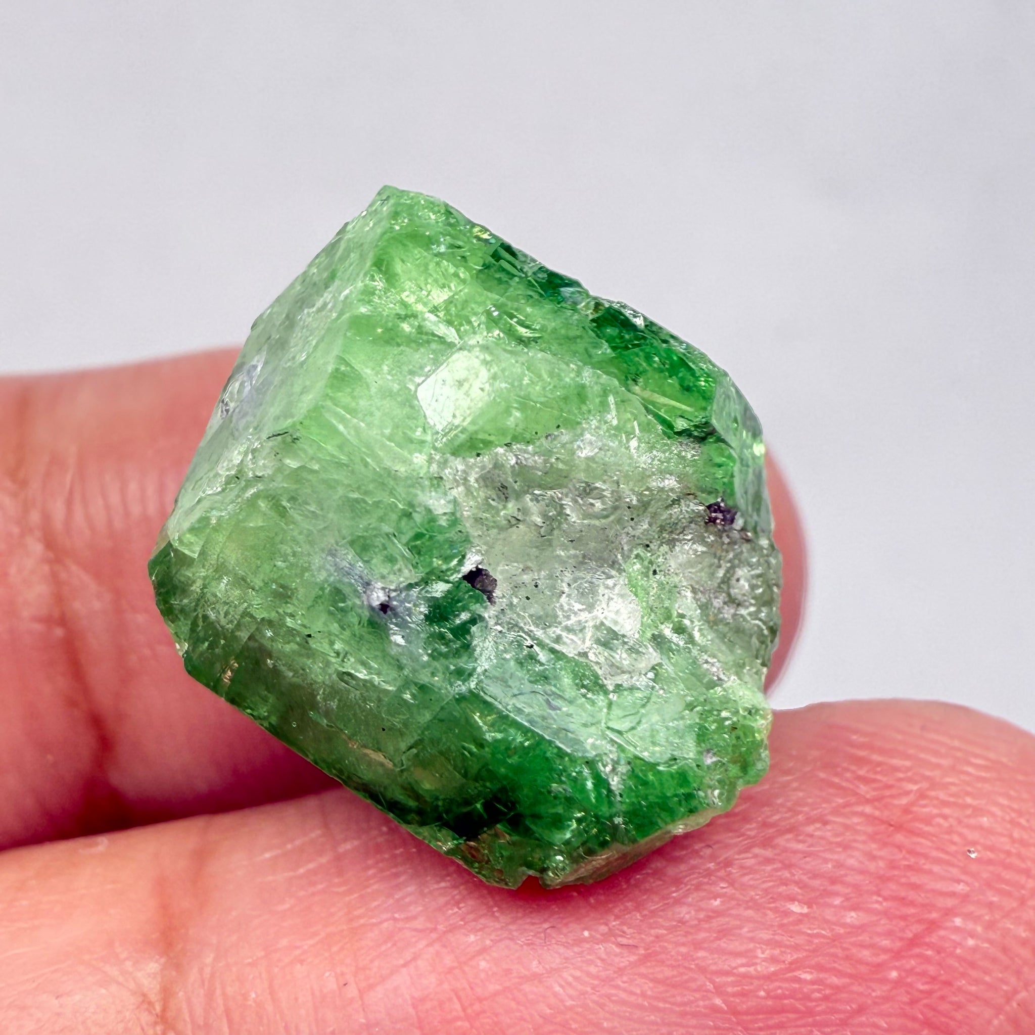 Tsavorite Garnet Crystal on Matrix, 29.48ct, Merelani, Tanzania, Untreated Unheated