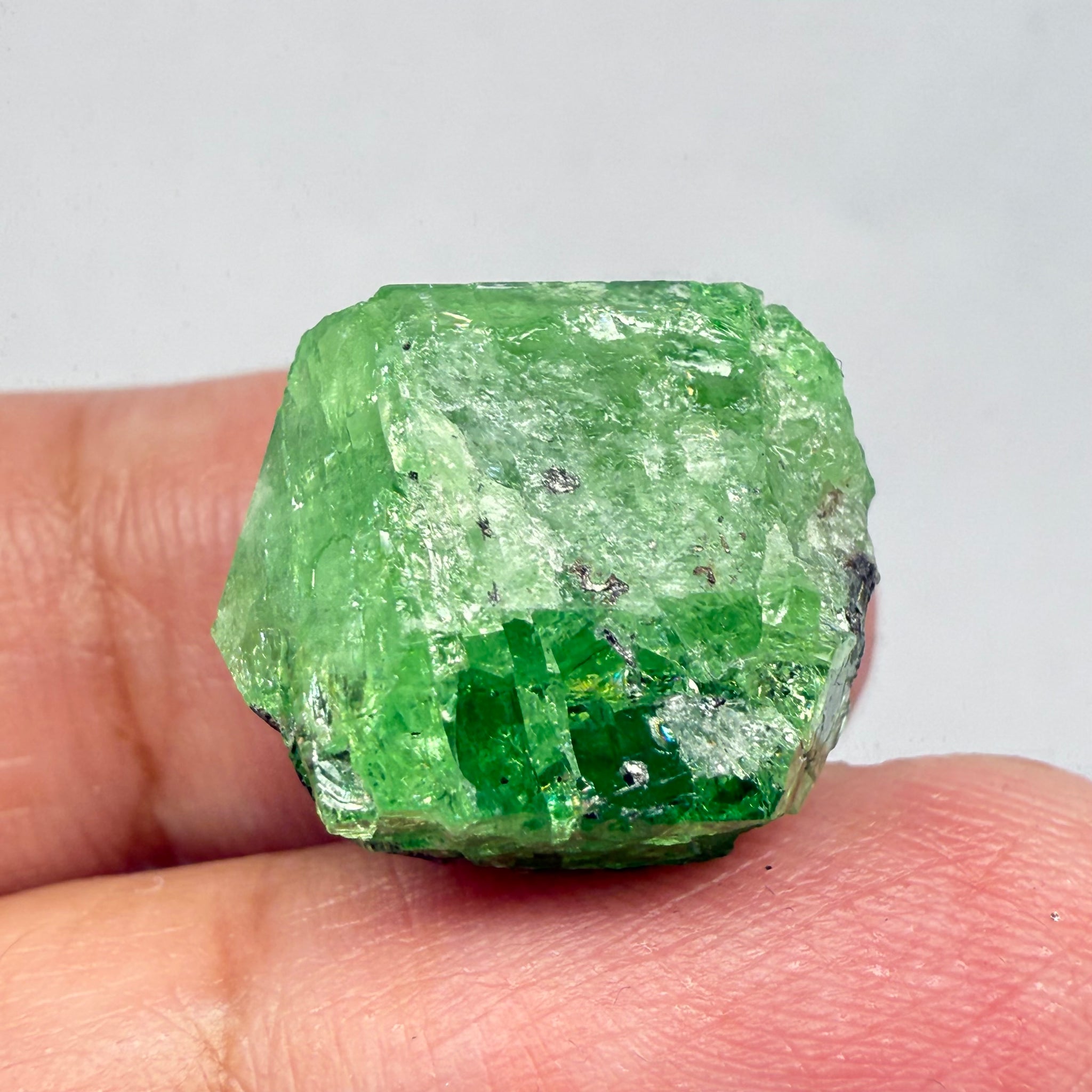 Tsavorite Garnet Crystal on Matrix, 29.48ct, Merelani, Tanzania, Untreated Unheated
