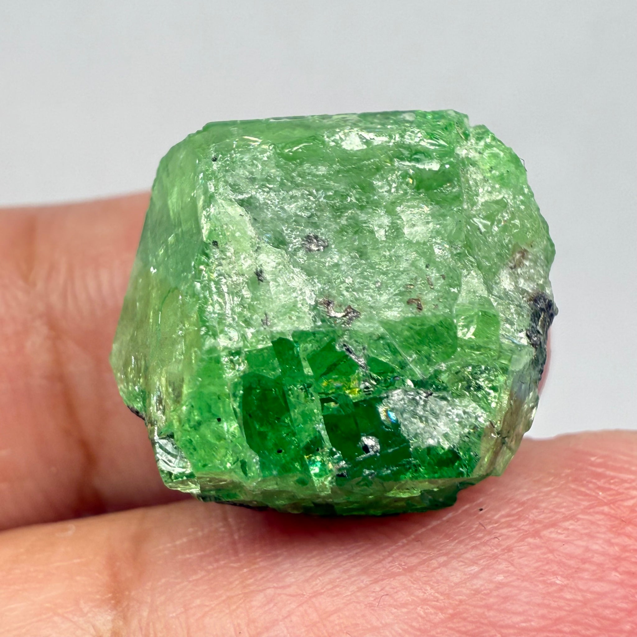 Tsavorite Garnet Crystal on Matrix, 29.48ct, Merelani, Tanzania, Untreated Unheated
