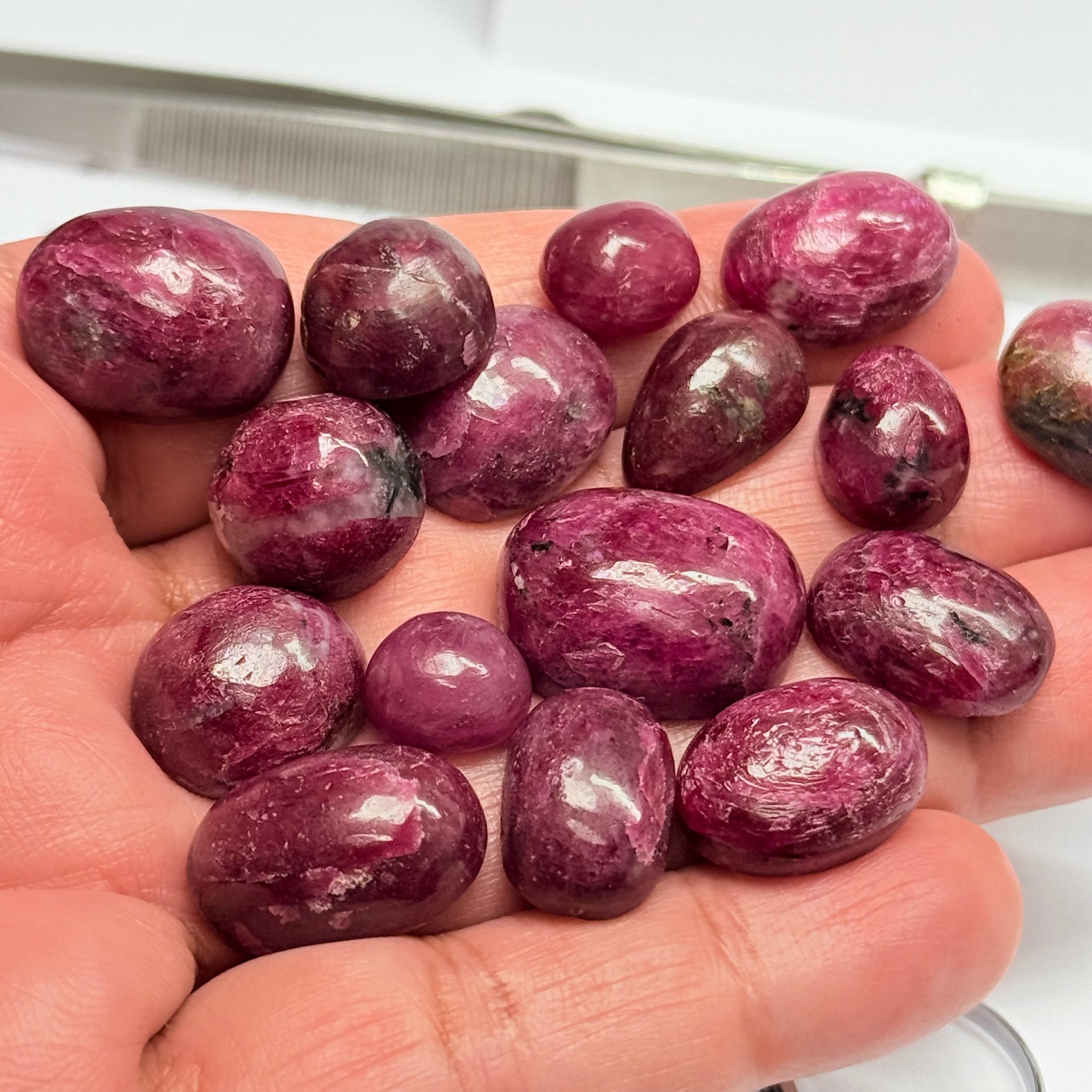 Ruby Cabochon Lot, 328ct, Tanzania, Untreated Unheated, 9.93ct-43.75ct, 16 pc lot, 20.50ct average