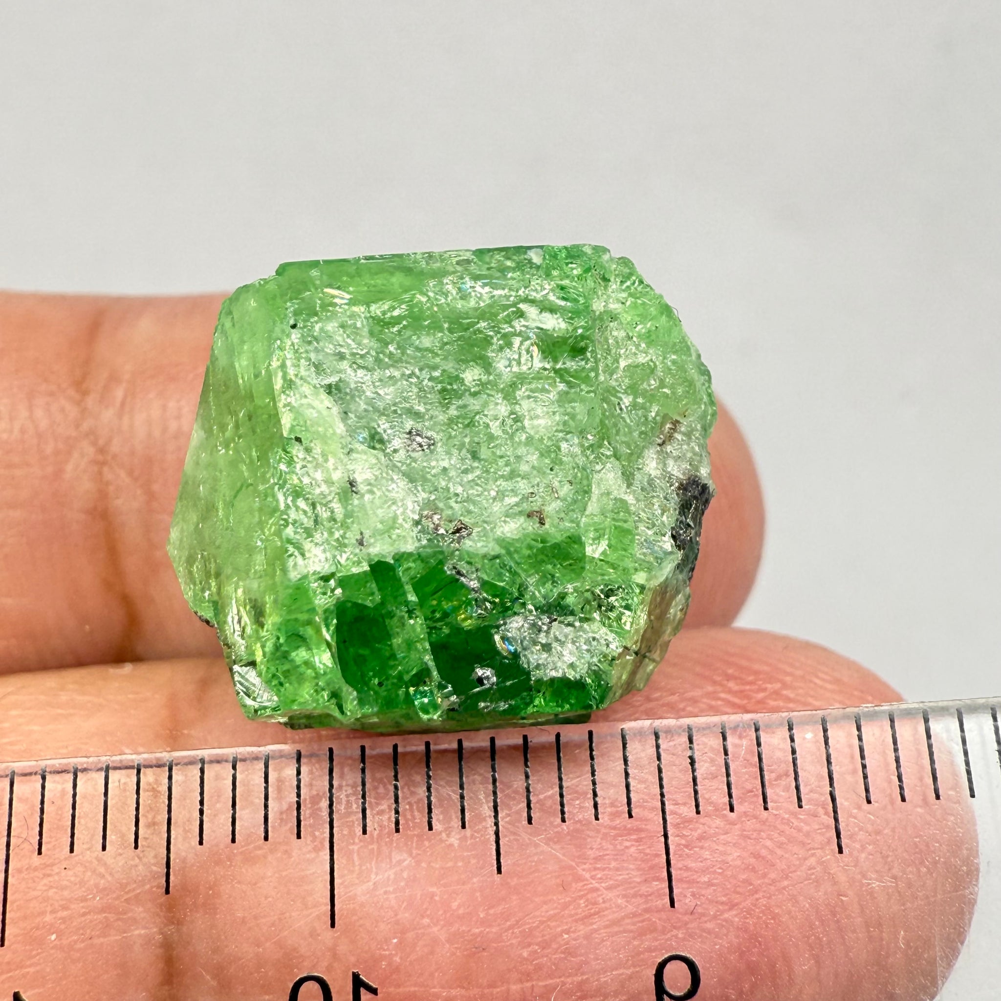 Tsavorite Garnet Crystal on Matrix, 29.48ct, Merelani, Tanzania, Untreated Unheated