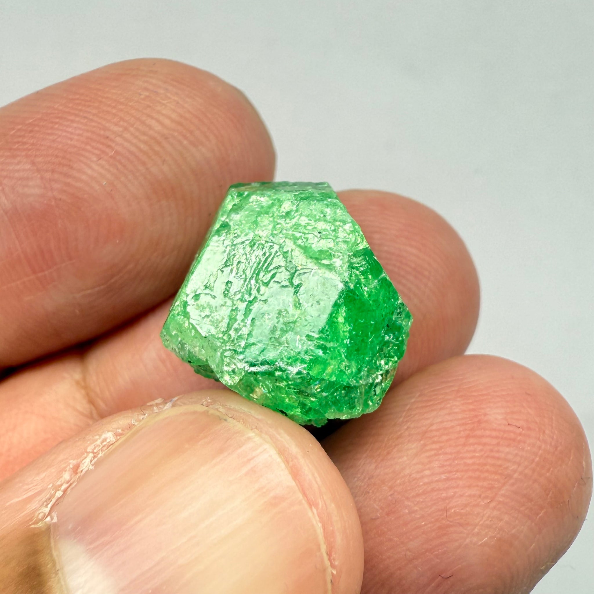 Tsavorite Garnet Crystal on Matrix, 17.92ct, Merelani, Tanzania, Untreated Unheated