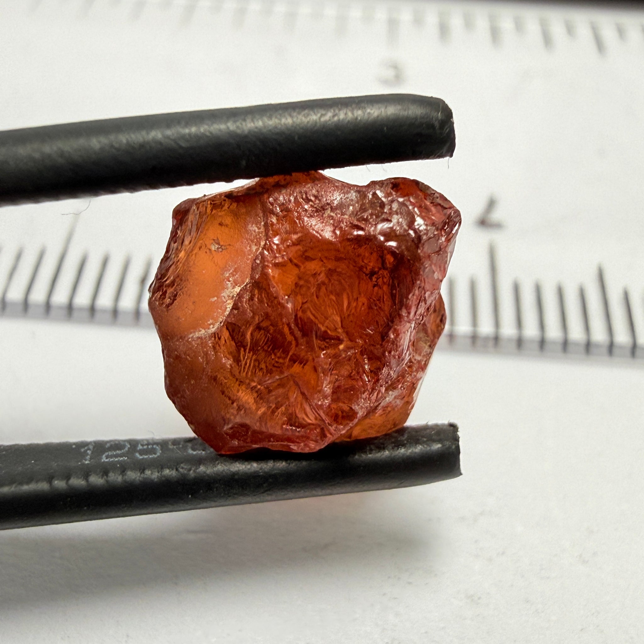 Malaya Garnet, 5.90ct, Untreated Unheated. Fingerprint inclusion right in the center