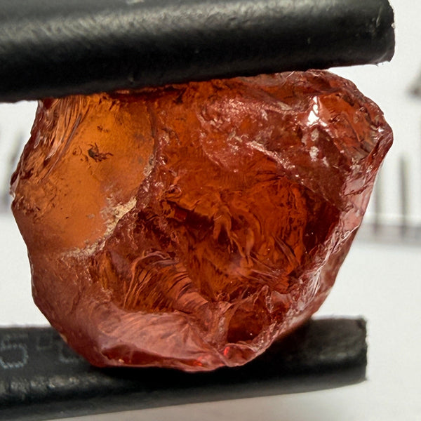 Malaya Garnet, 5.90ct, Untreated Unheated. Fingerprint inclusion right in the center