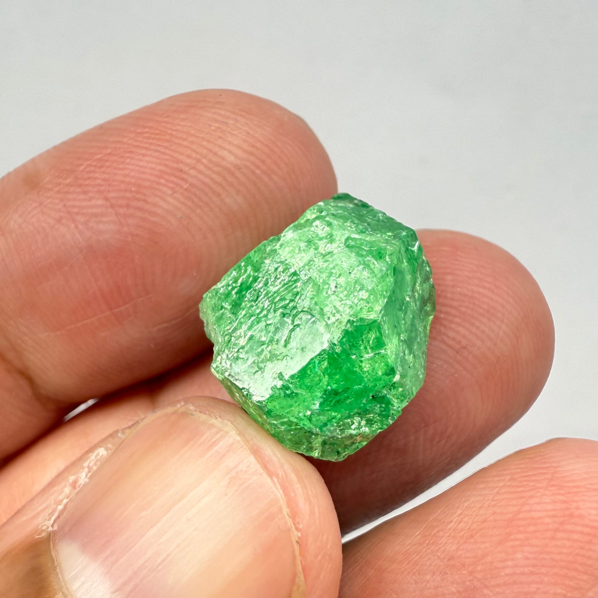Tsavorite Garnet Crystal on Matrix, 17.92ct, Merelani, Tanzania, Untreated Unheated