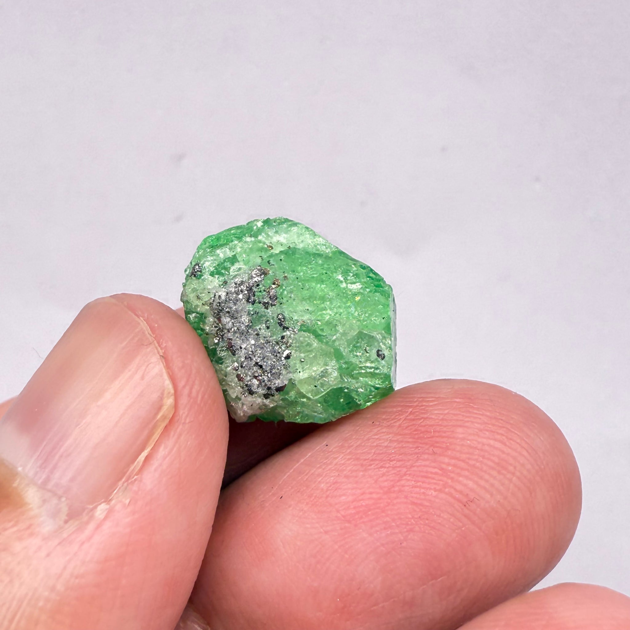 Tsavorite Garnet Crystal on Matrix, 17.92ct, Merelani, Tanzania, Untreated Unheated