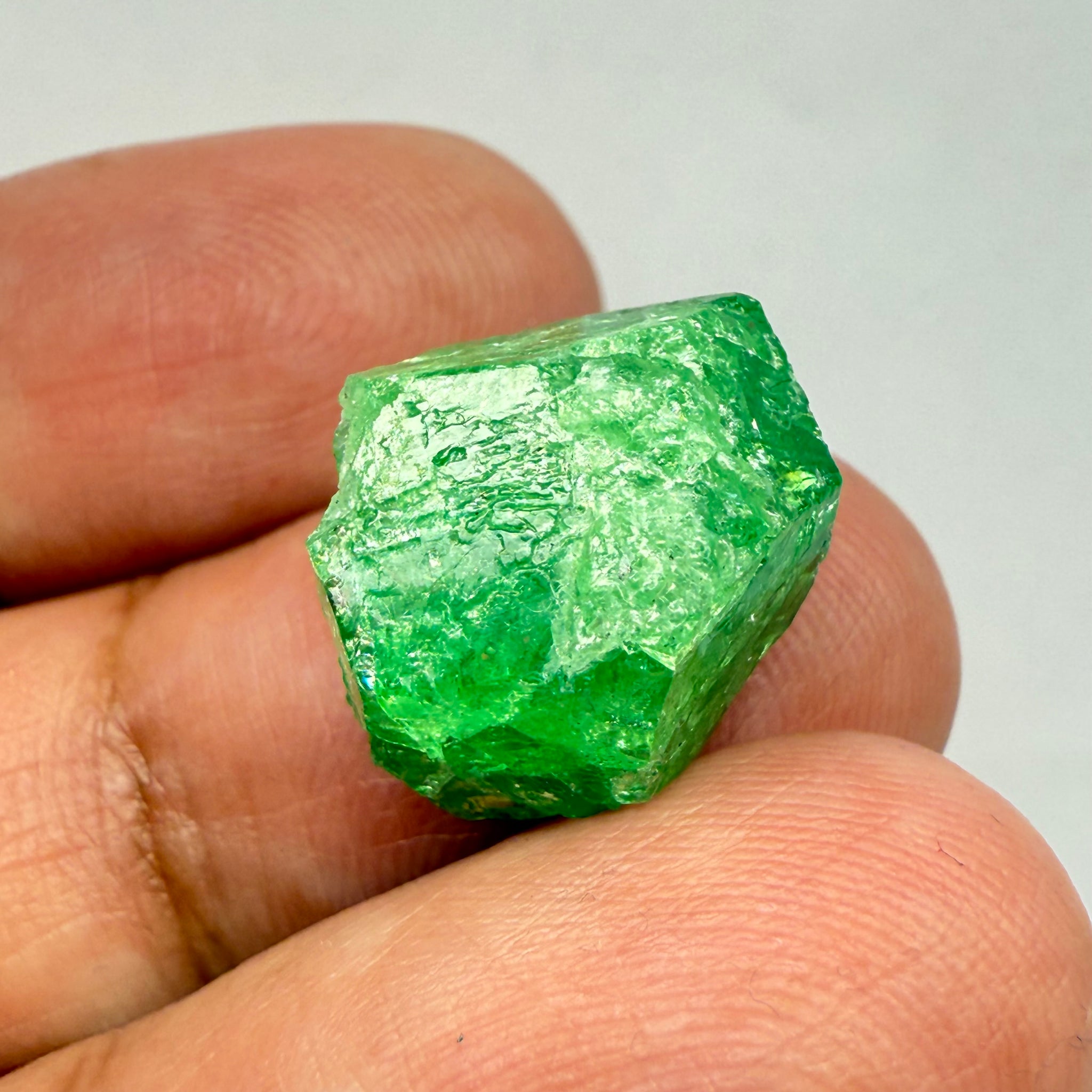 Tsavorite Garnet Crystal on Matrix, 17.92ct, Merelani, Tanzania, Untreated Unheated