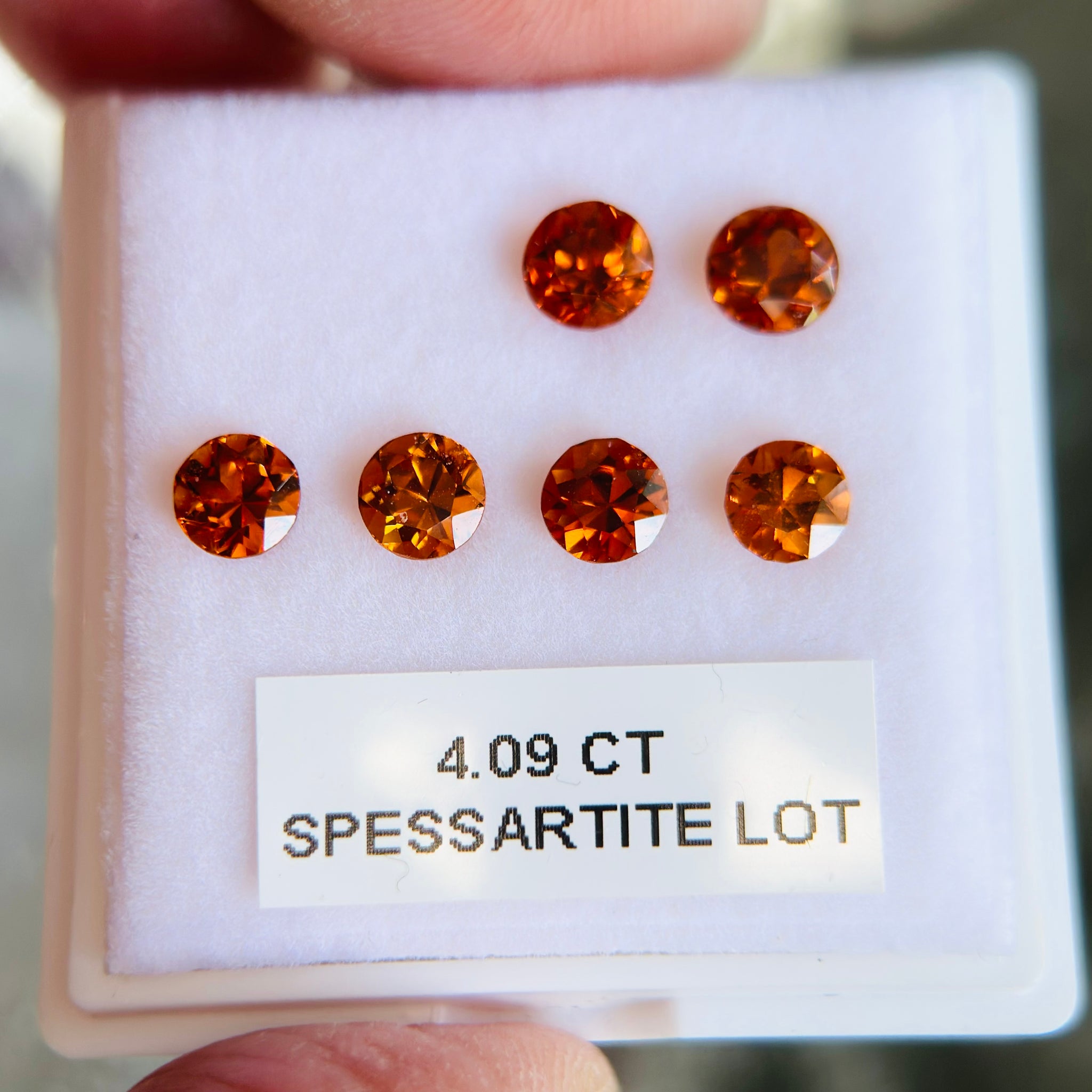 4.09ct Orange Grossular Garnet Lot, 0.56ct to 0.88ct, Tanzania. Untreated Unheated.