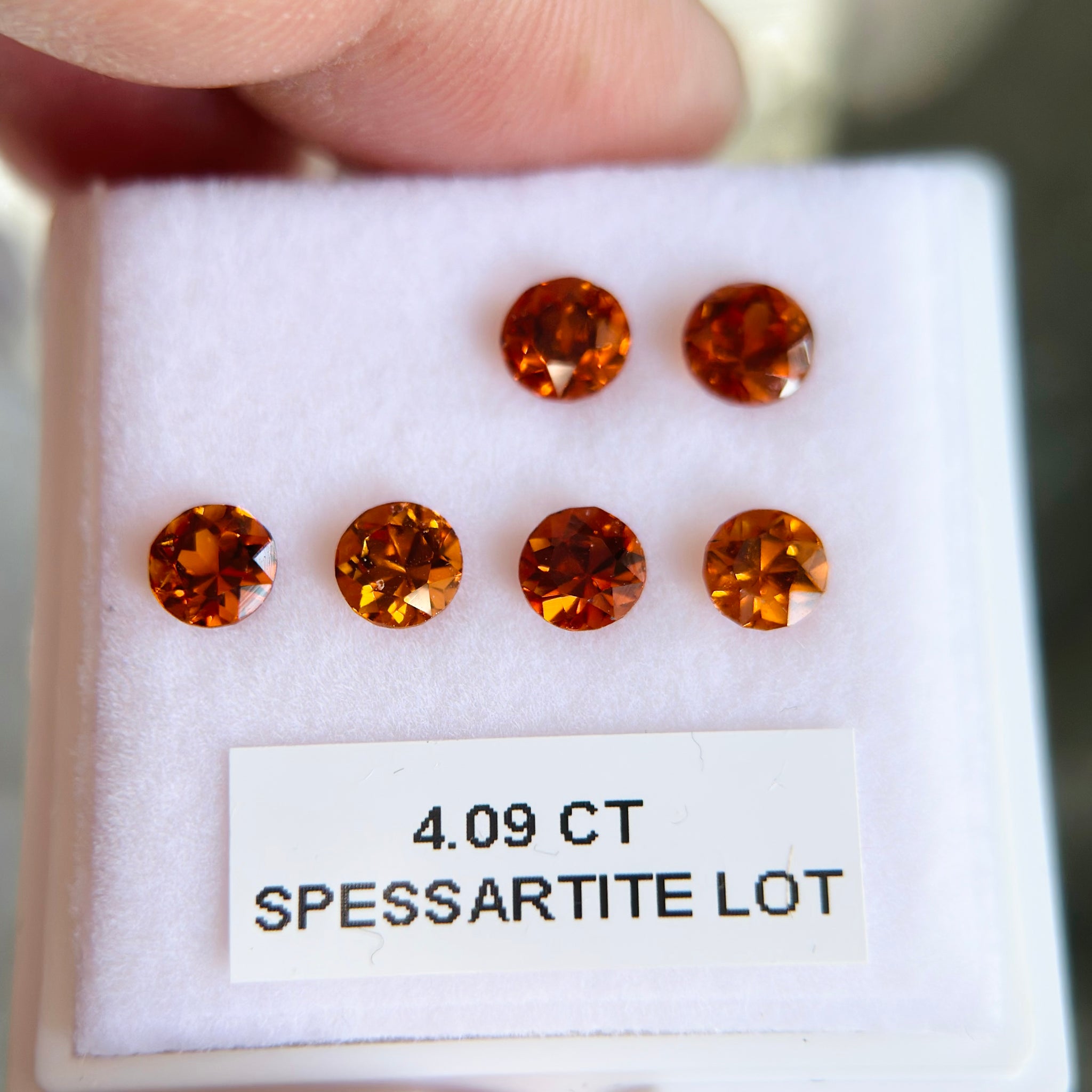 4.09ct Orange Grossular Garnet Lot, 0.56ct to 0.88ct, Tanzania. Untreated Unheated.