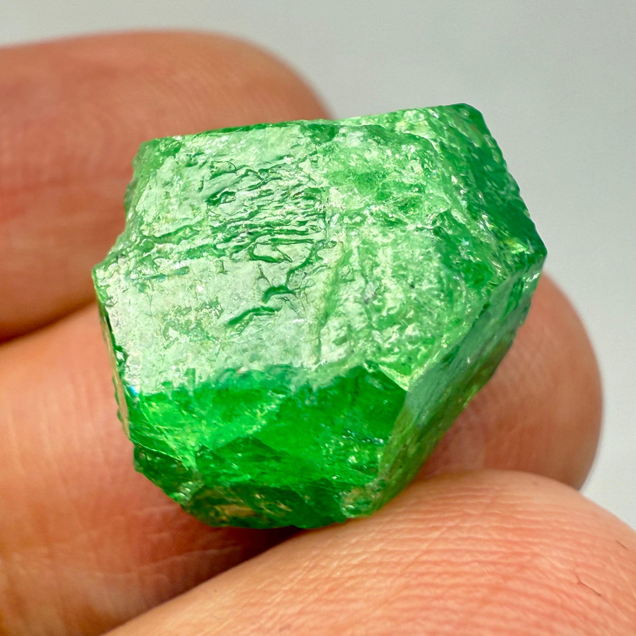 Tsavorite Garnet Crystal on Matrix, 17.92ct, Merelani, Tanzania, Untreated Unheated