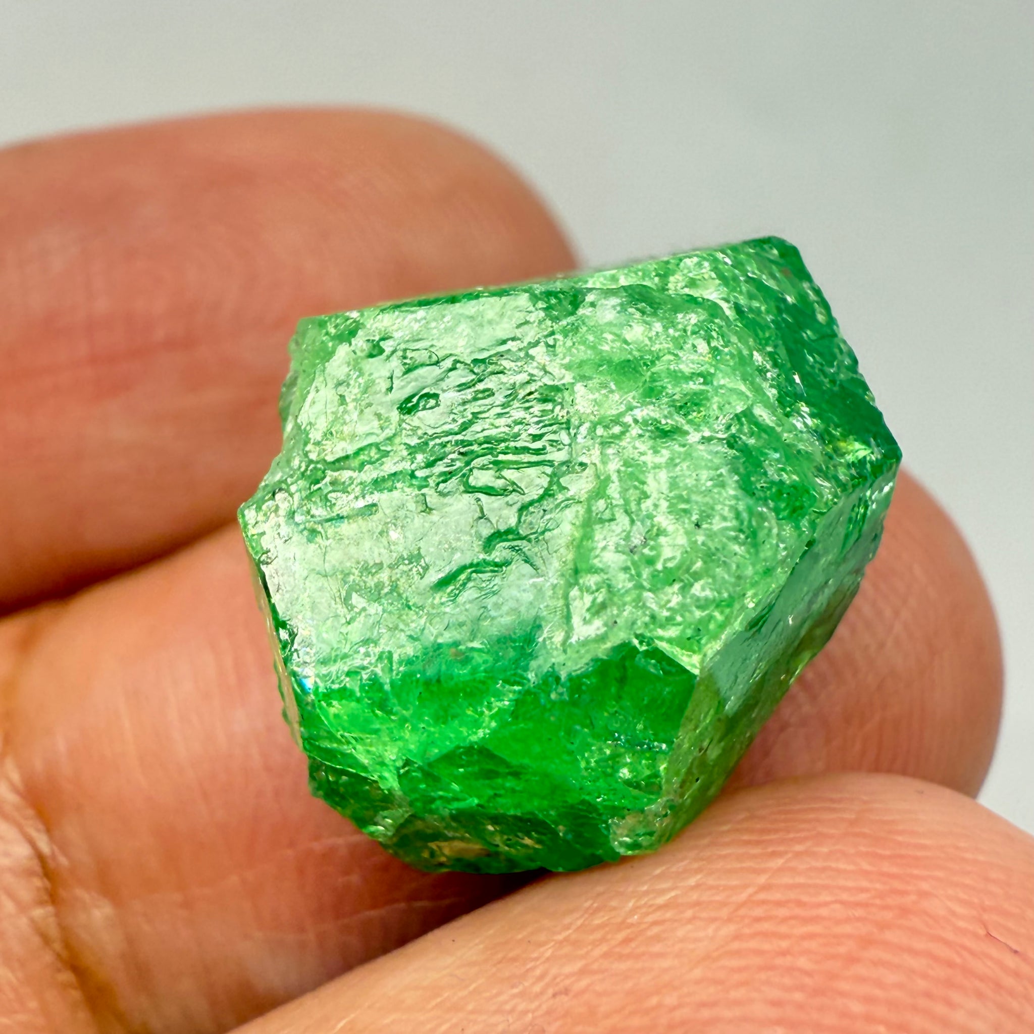 Tsavorite Garnet Crystal on Matrix, 17.92ct, Merelani, Tanzania, Untreated Unheated