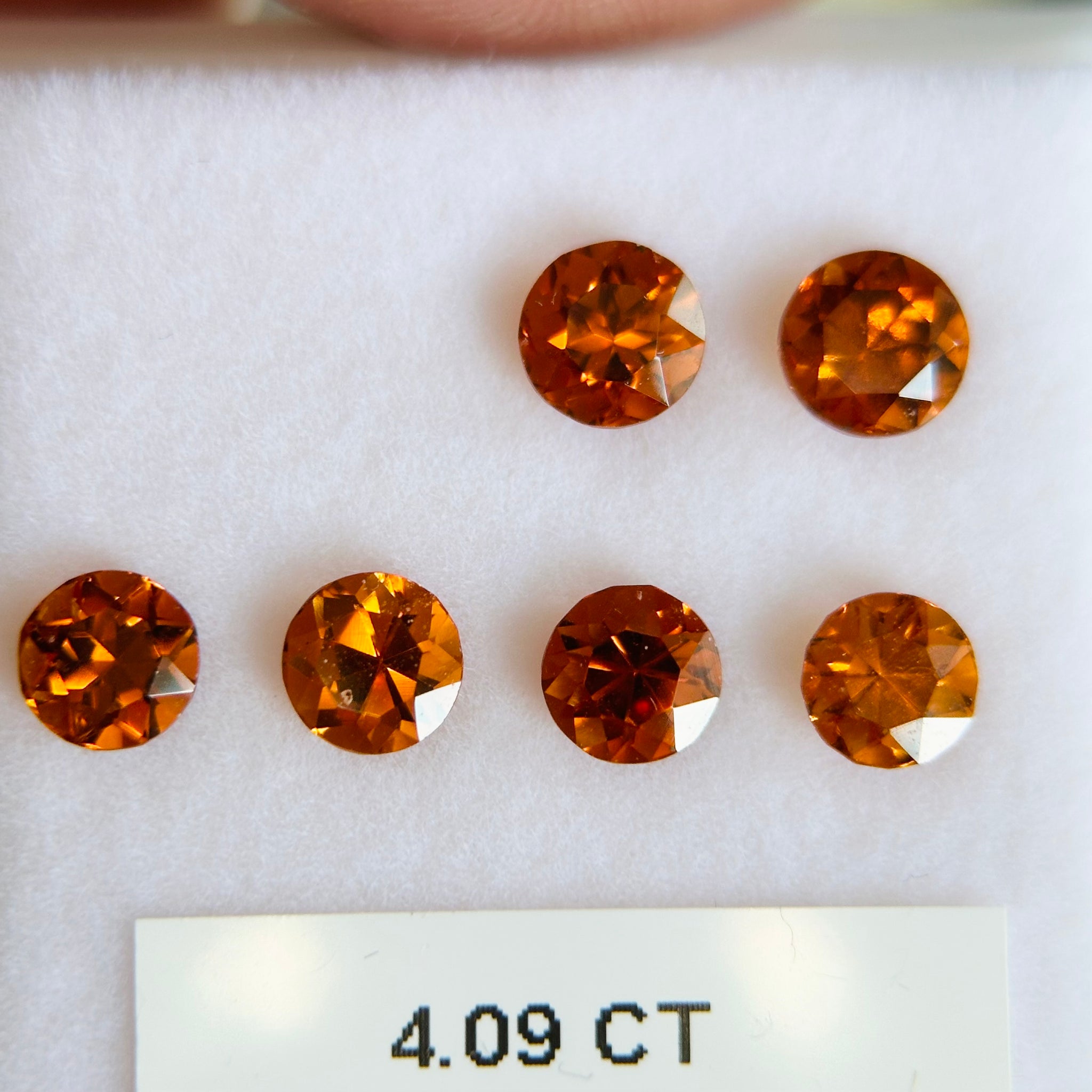 4.09ct Orange Grossular Garnet Lot, 0.56ct to 0.88ct, Tanzania. Untreated Unheated.