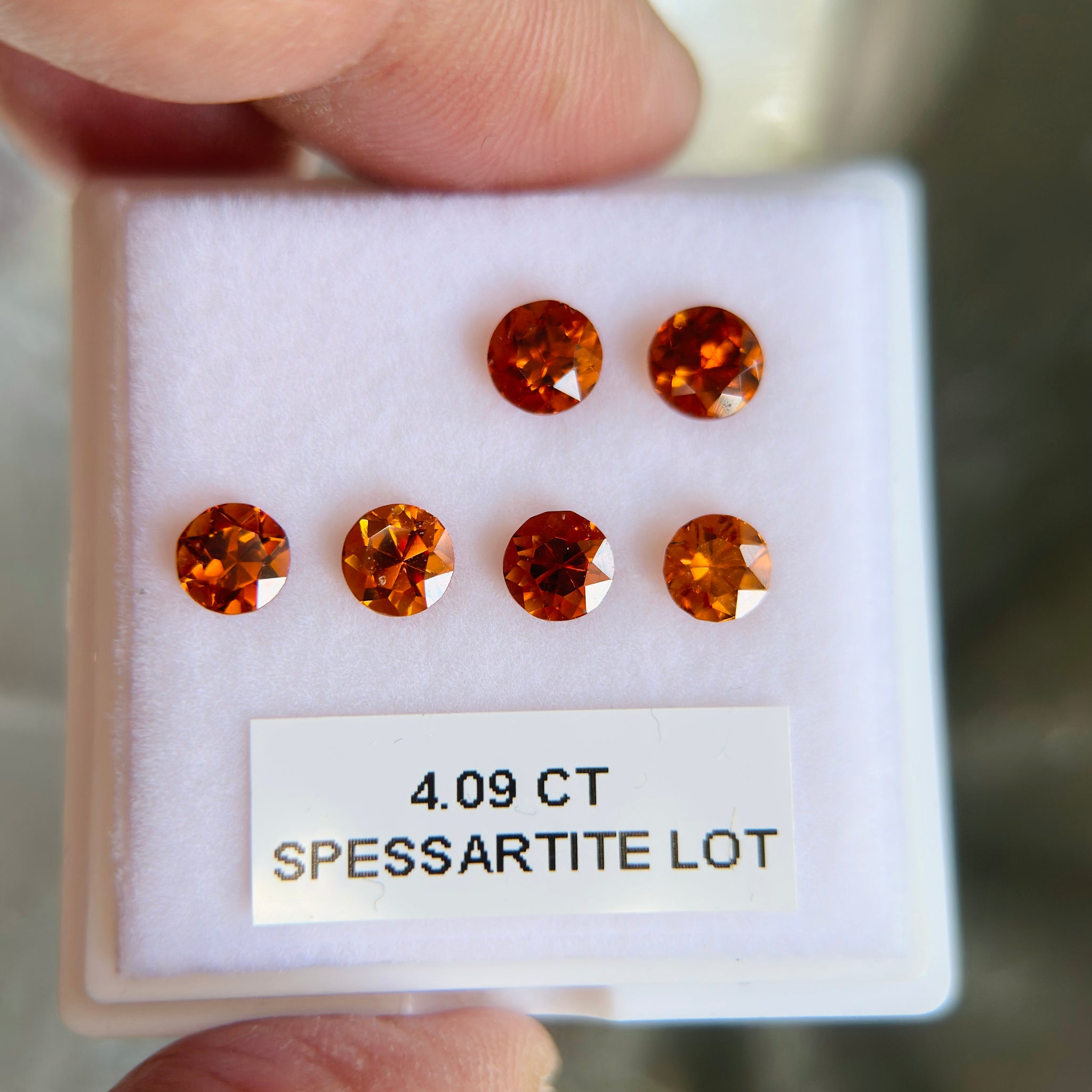 4.09ct Orange Grossular Garnet Lot, 0.56ct to 0.88ct, Tanzania. Untreated Unheated.