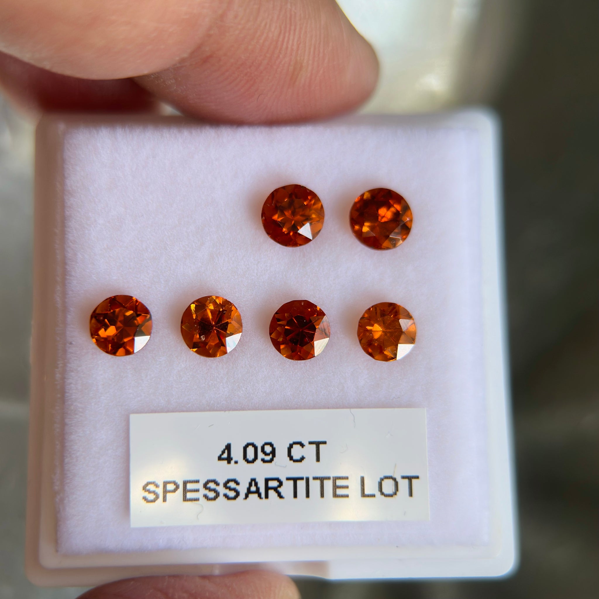 4.09ct Orange Grossular Garnet Lot, 0.56ct to 0.88ct, Tanzania. Untreated Unheated.