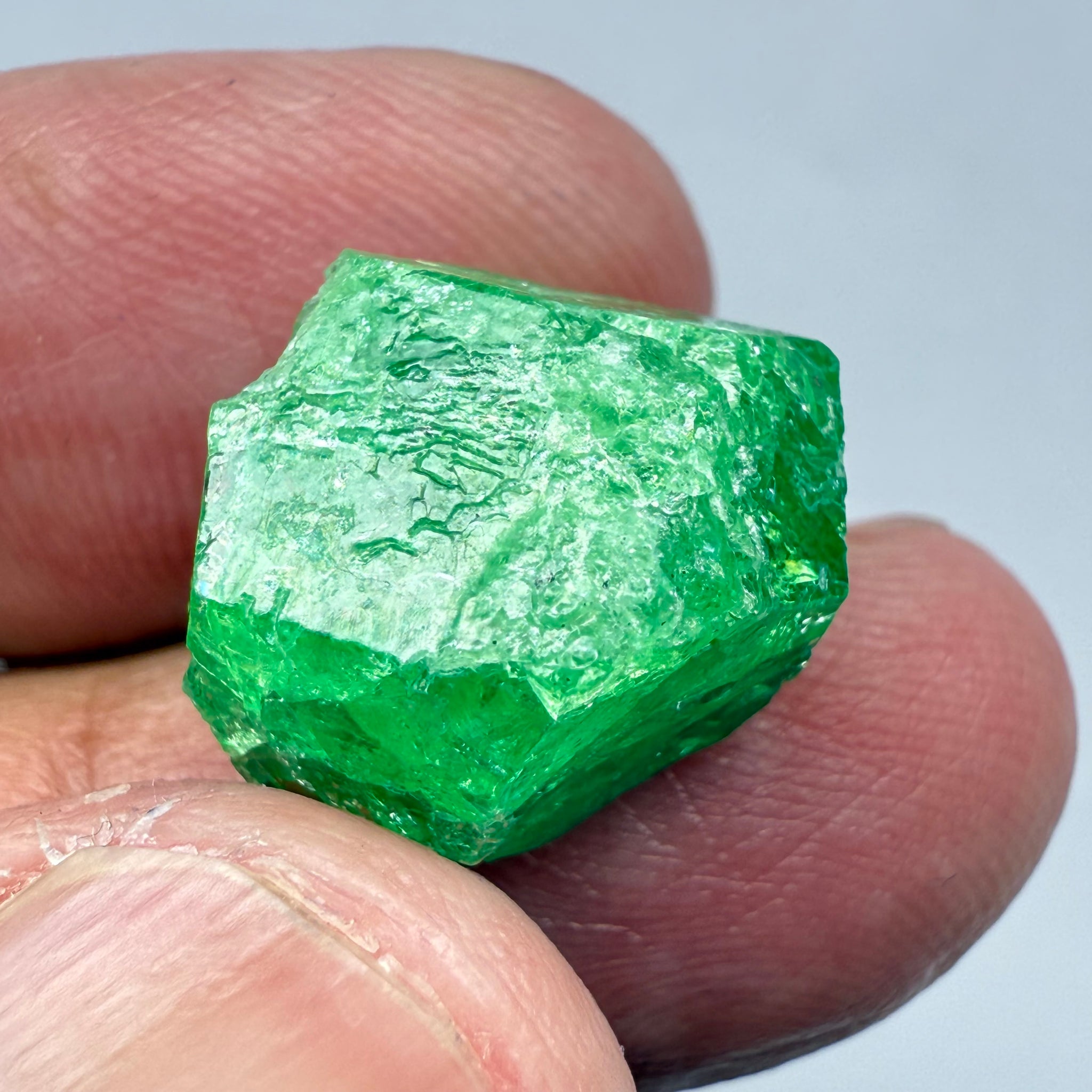 Tsavorite Garnet Crystal on Matrix, 17.92ct, Merelani, Tanzania, Untreated Unheated