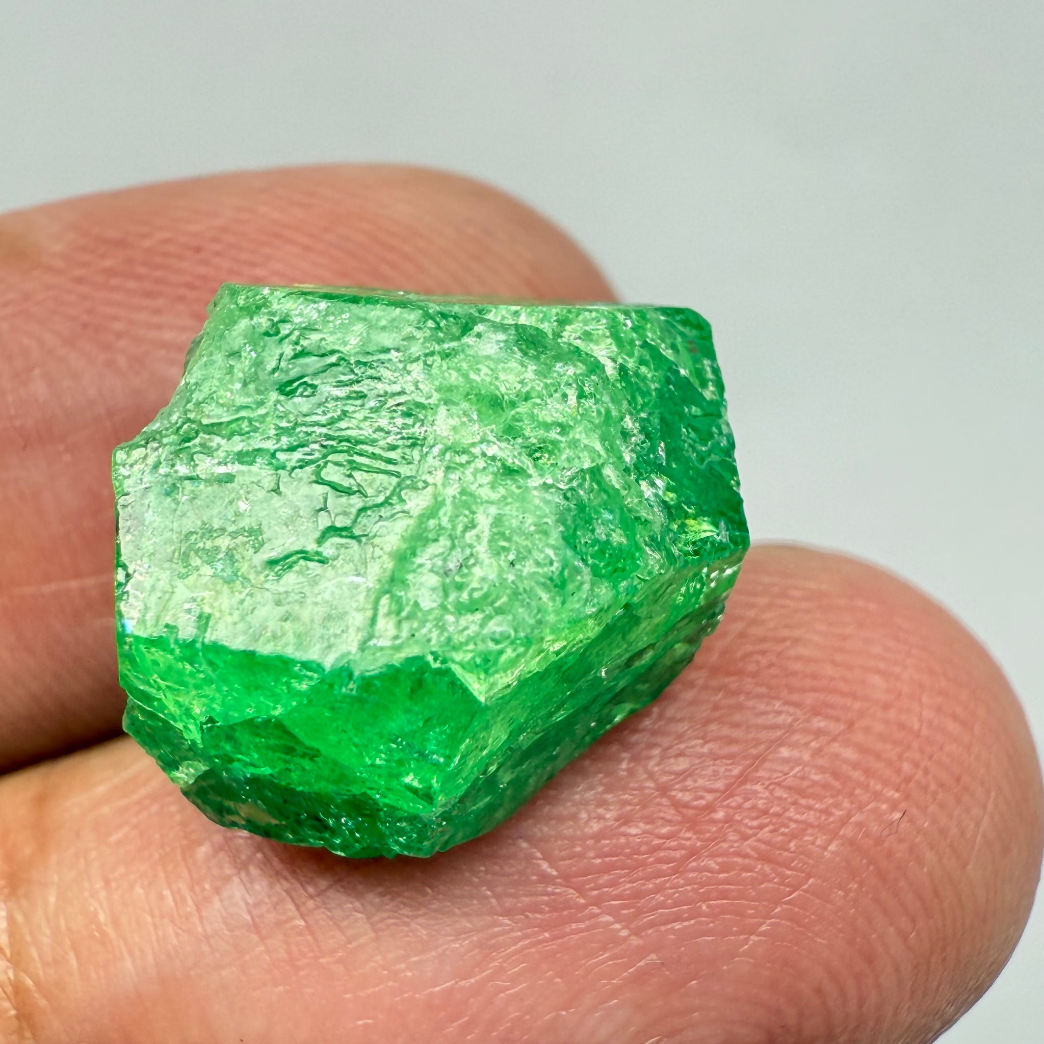 Tsavorite Garnet Crystal on Matrix, 17.92ct, Merelani, Tanzania, Untreated Unheated