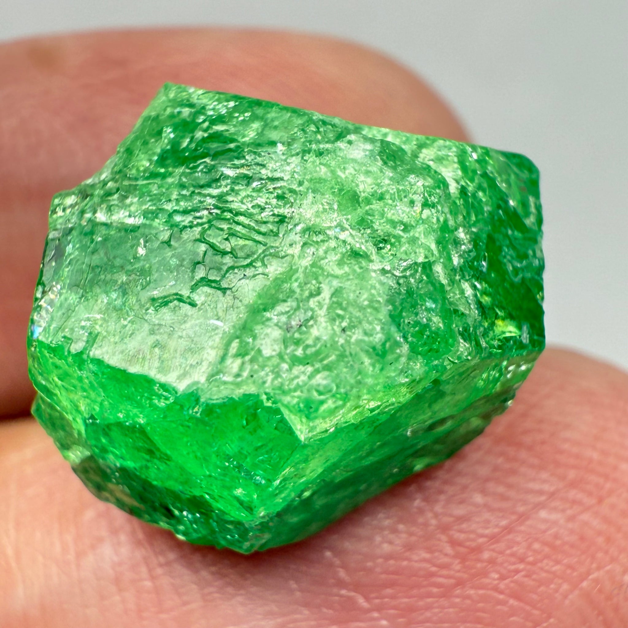 Tsavorite Garnet Crystal on Matrix, 17.92ct, Merelani, Tanzania, Untreated Unheated