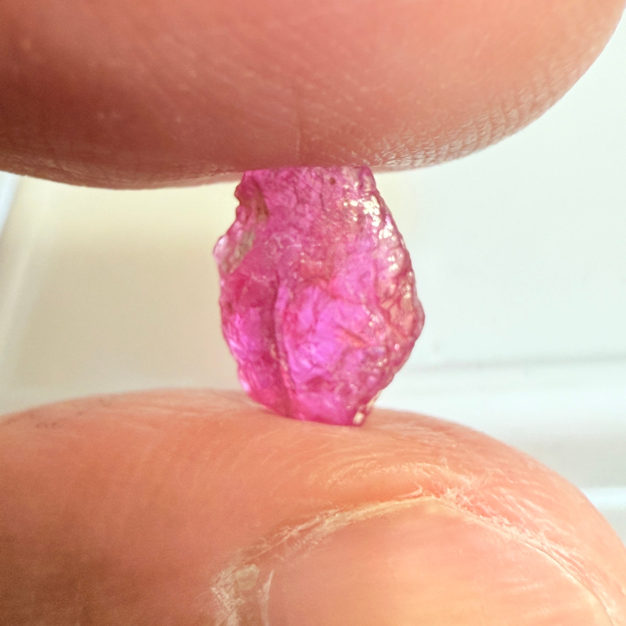 Ruby Crystal, 2.52ct, very thin, Tanzania, Untreated Unheated, not for faceting, excellent to set into jewellery as is