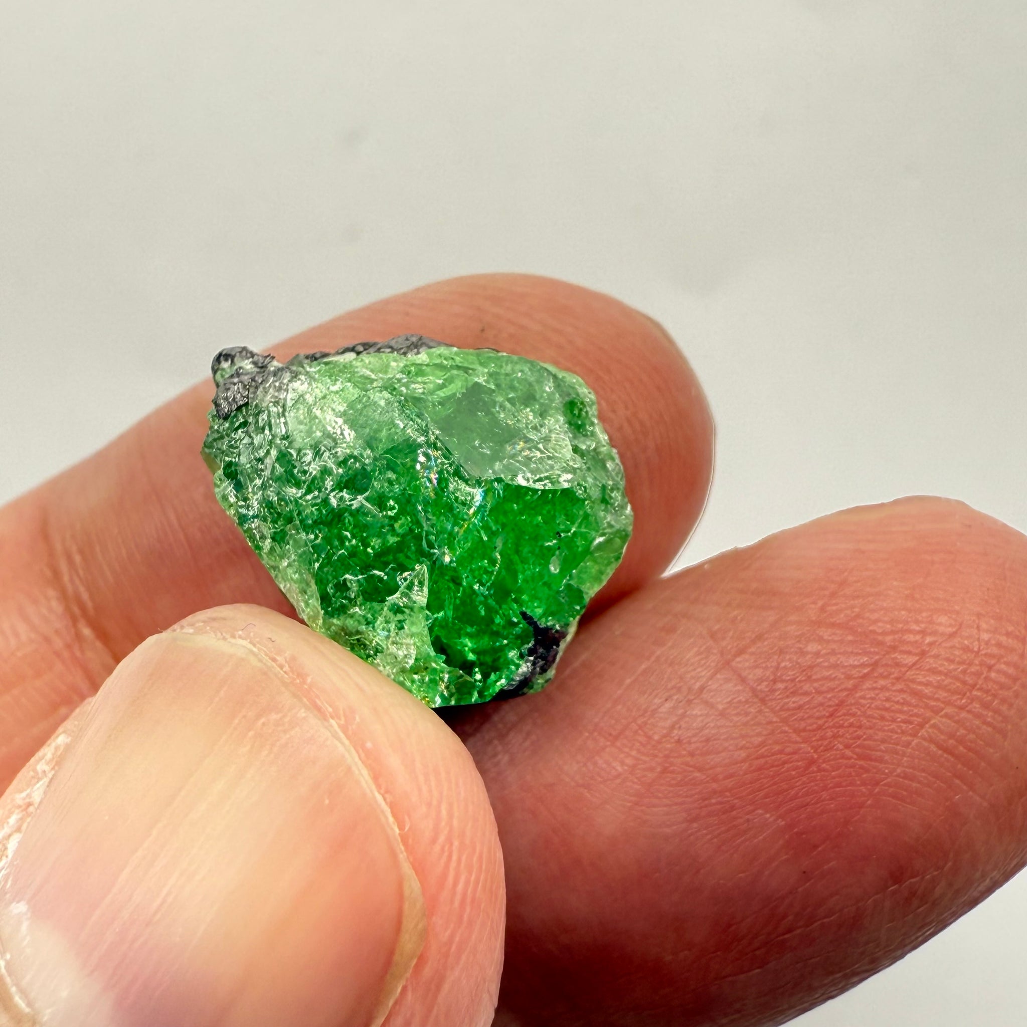 Tsavorite Garnet Crystal on Matrix, 14.37ct, Merelani, Tanzania, Untreated Unheated