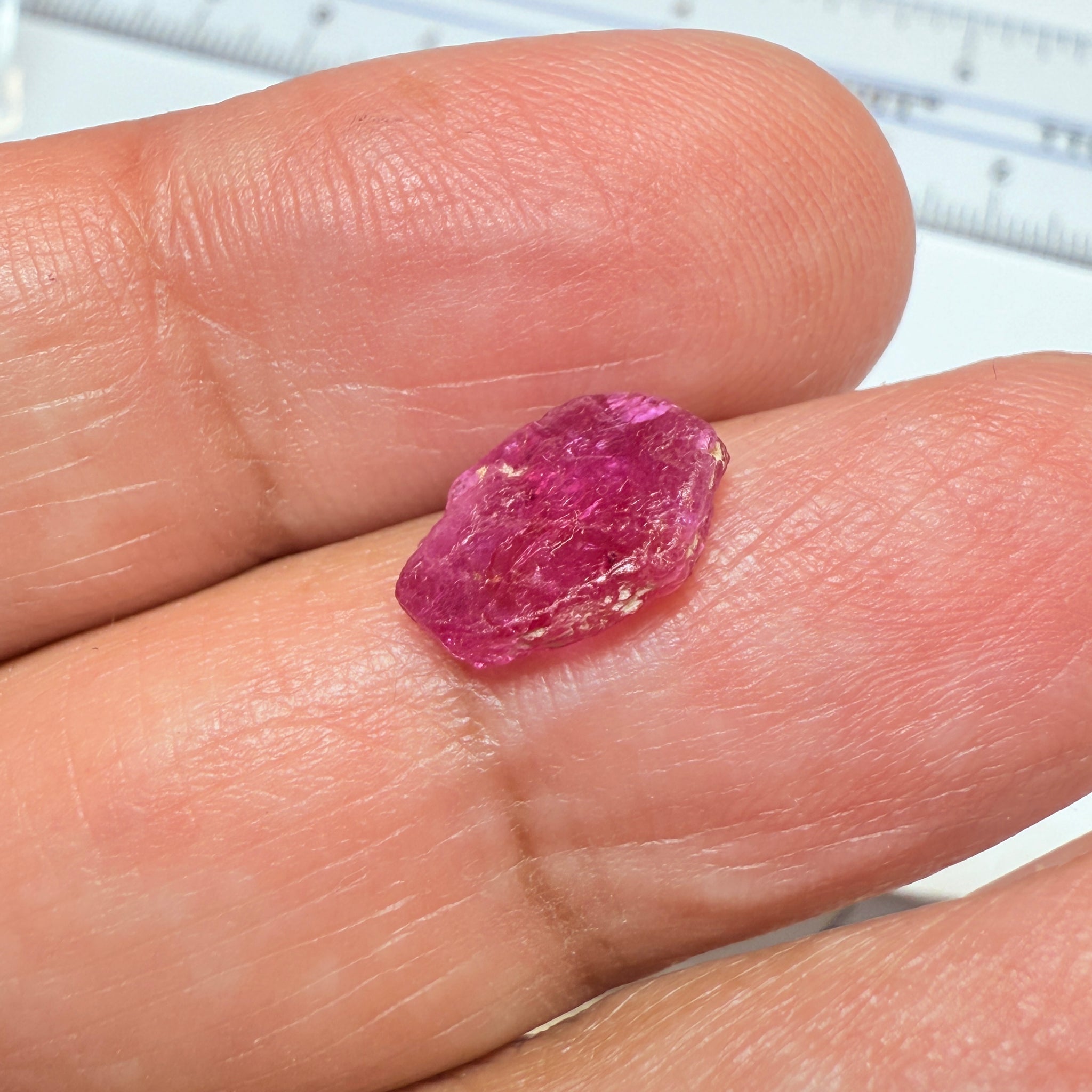 Ruby Crystal, 2.52ct, very thin, Tanzania, Untreated Unheated, not for faceting, excellent to set into jewellery as is