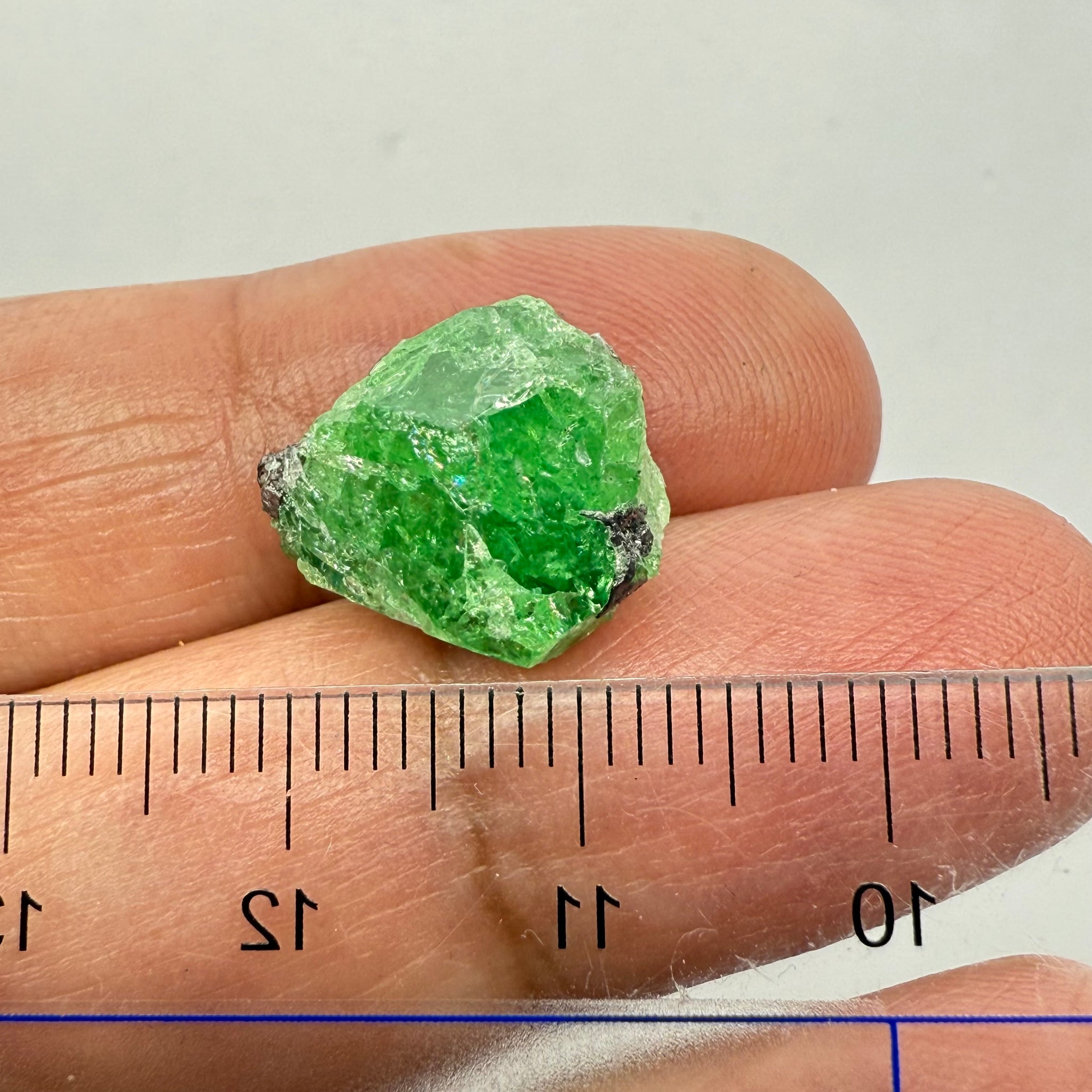 Tsavorite Garnet Crystal on Matrix, 14.37ct, Merelani, Tanzania, Untreated Unheated