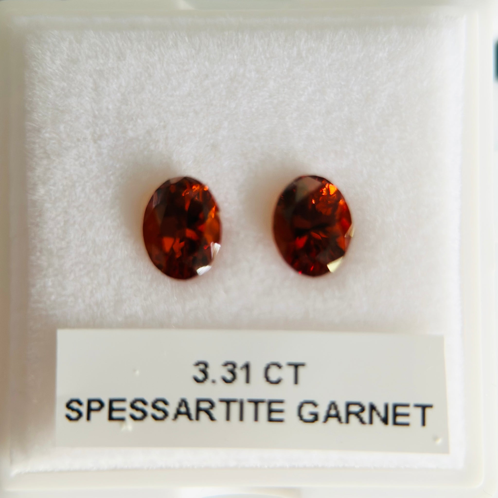 3.31ct Spessartite Garnet Pair. Tanzania. Untreated Unheated