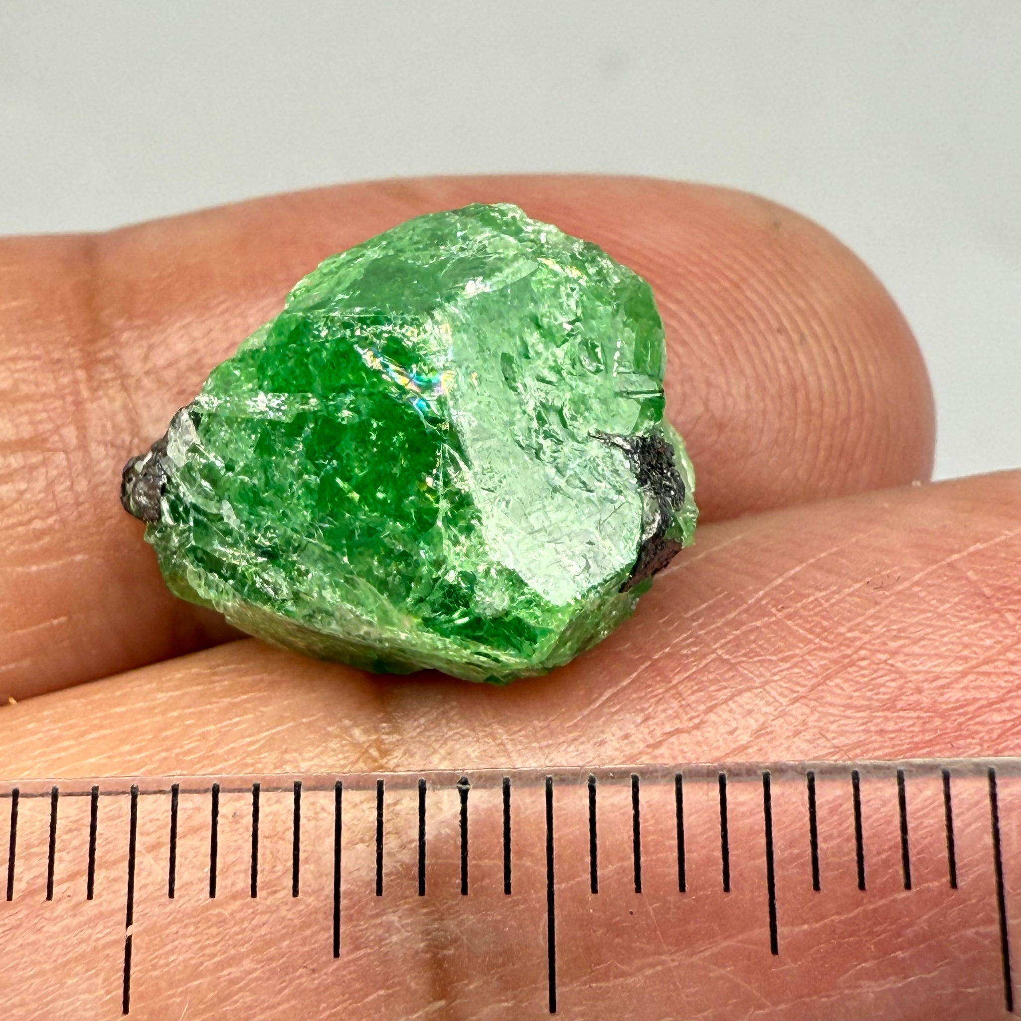 Tsavorite Garnet Crystal on Matrix, 14.37ct, Merelani, Tanzania, Untreated Unheated