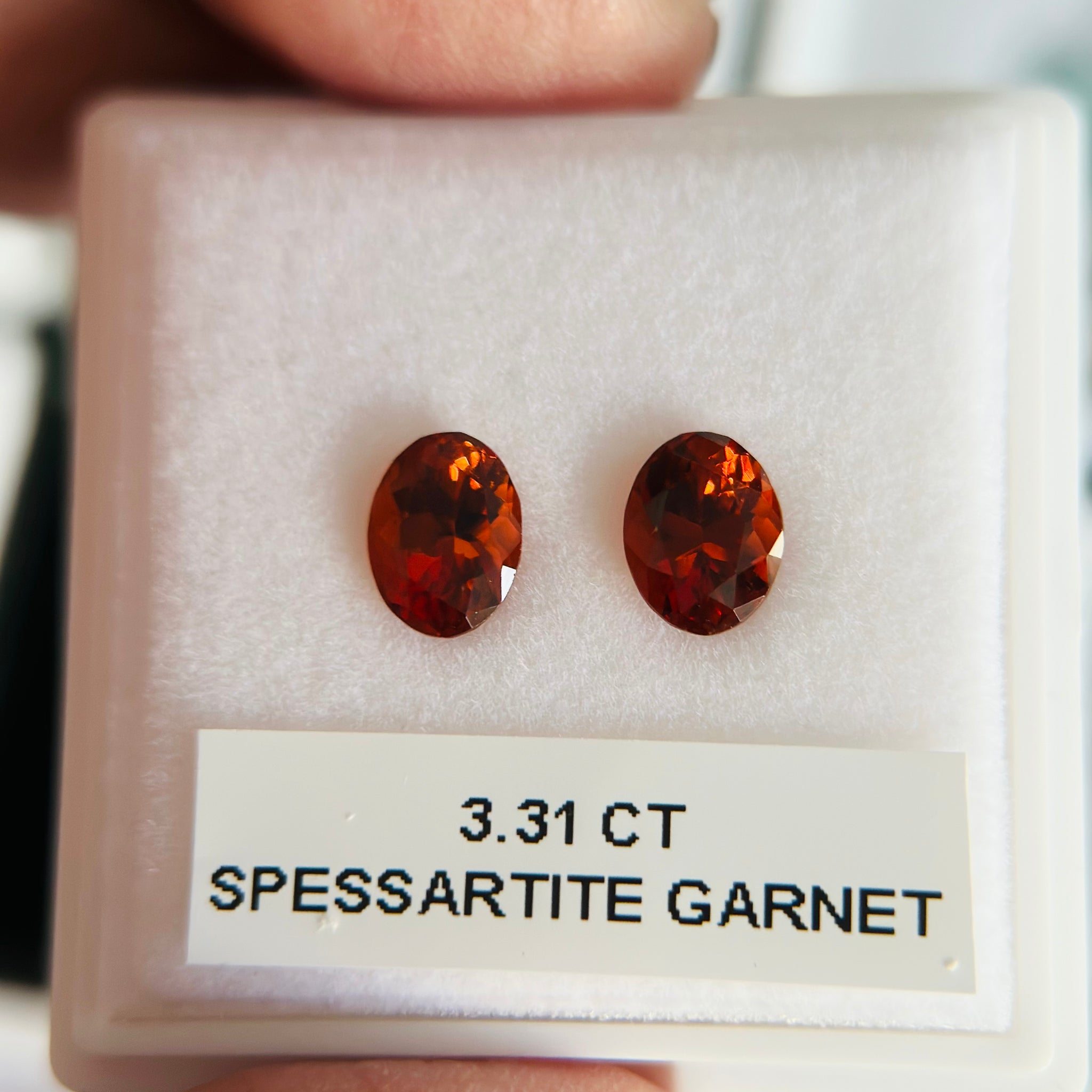3.31ct Spessartite Garnet Pair. Tanzania. Untreated Unheated