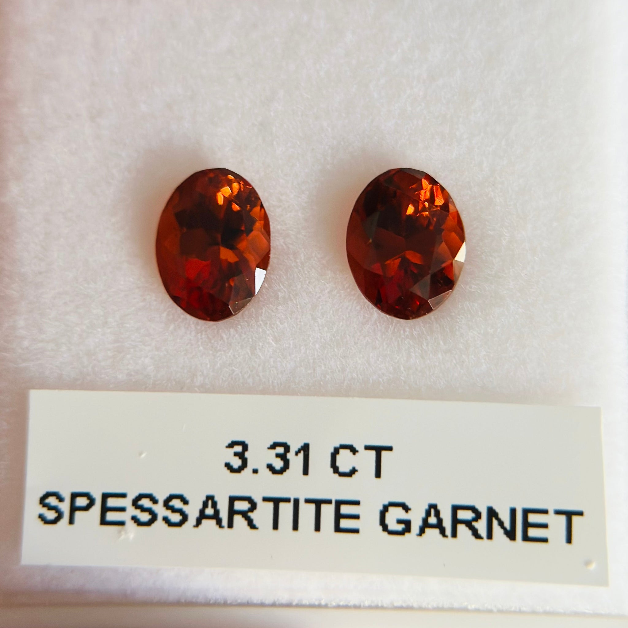 3.31ct Spessartite Garnet Pair. Tanzania. Untreated Unheated