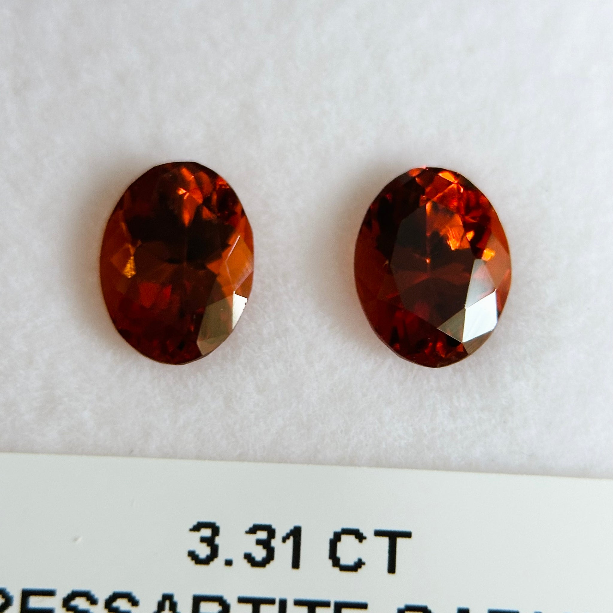 3.31ct Spessartite Garnet Pair. Tanzania. Untreated Unheated
